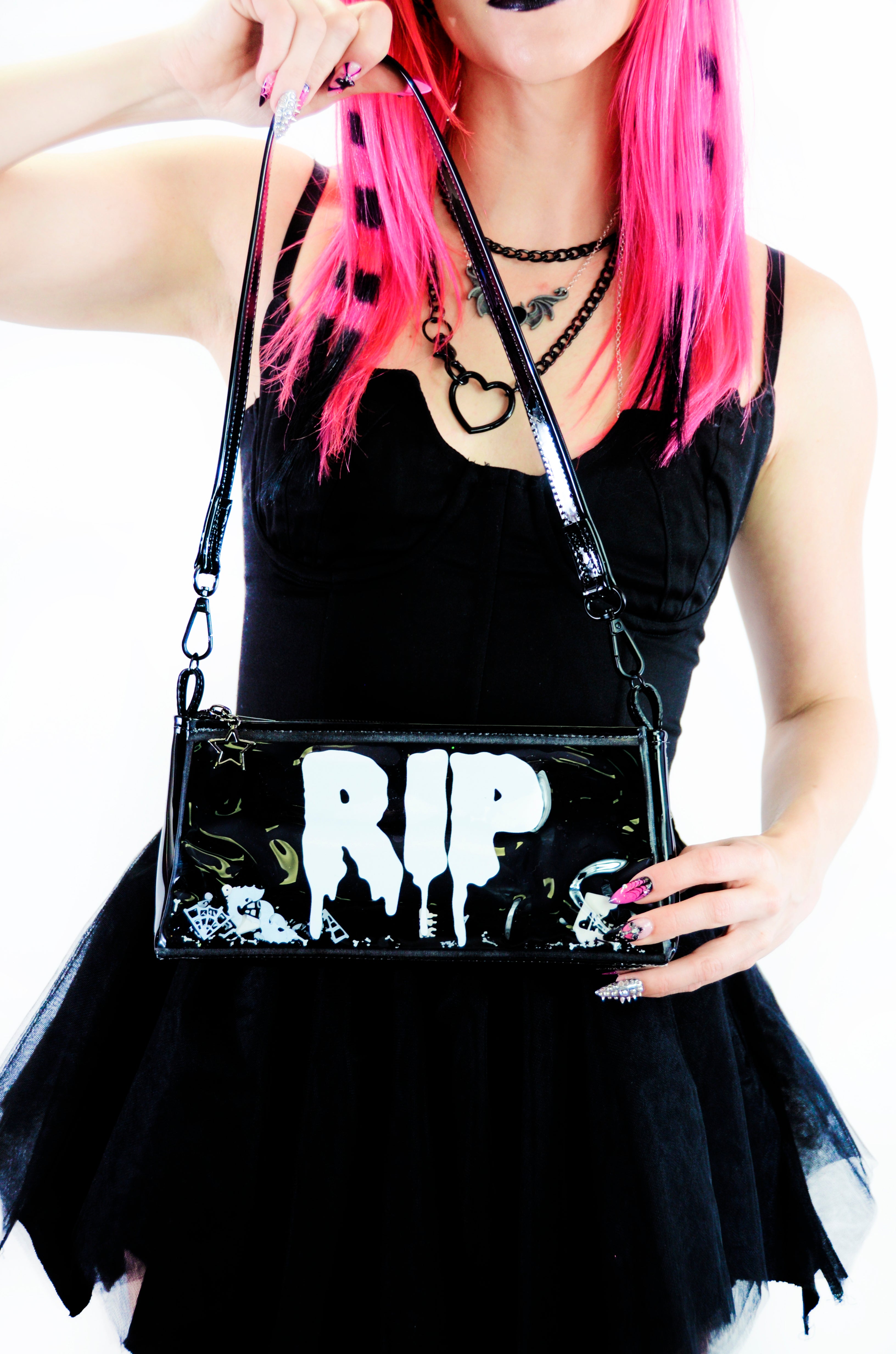 Liquid Glitter Mini Zip Purse - Creature of the Night