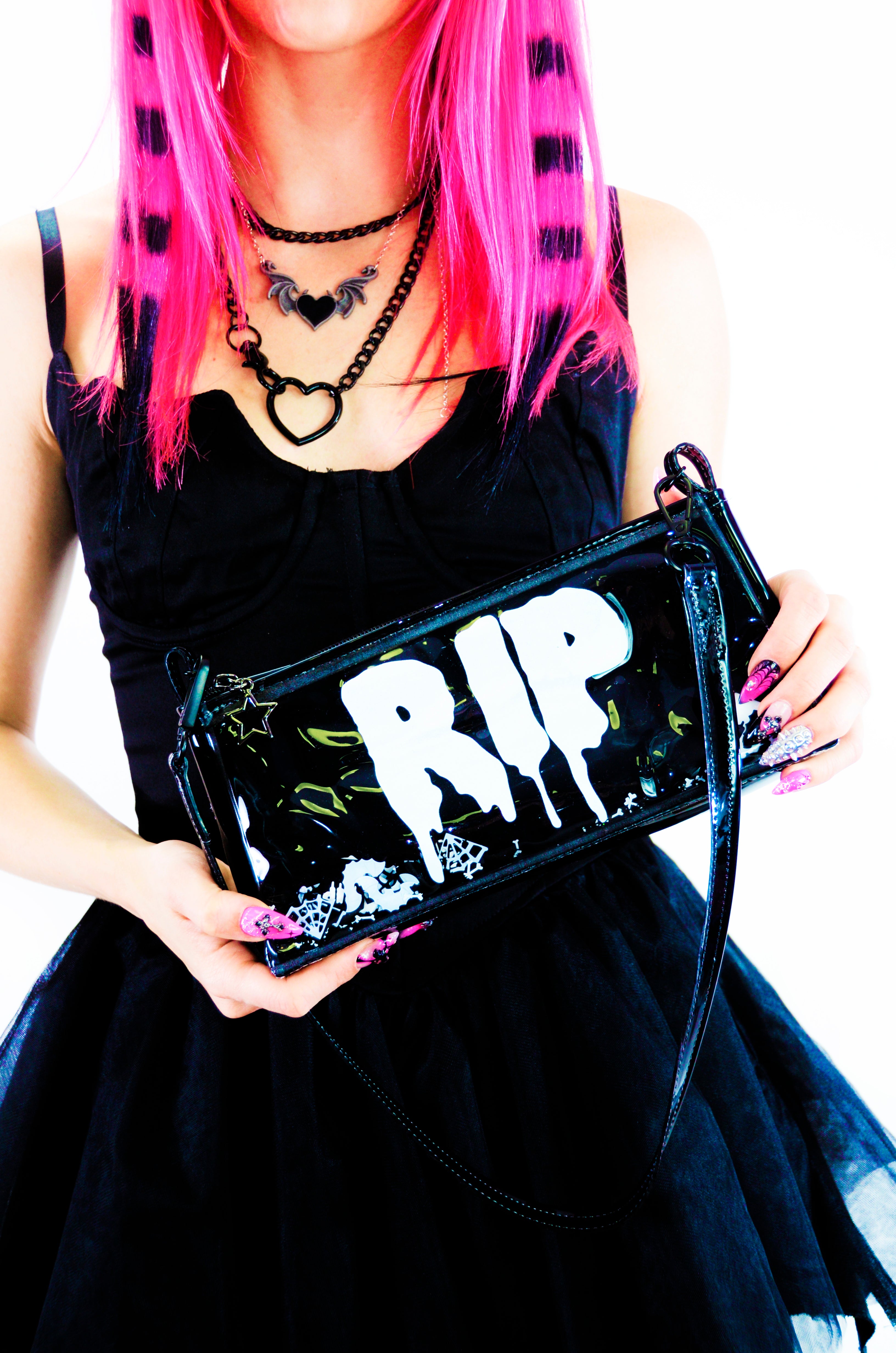 Liquid Glitter Mini Zip Purse - Creature of the Night