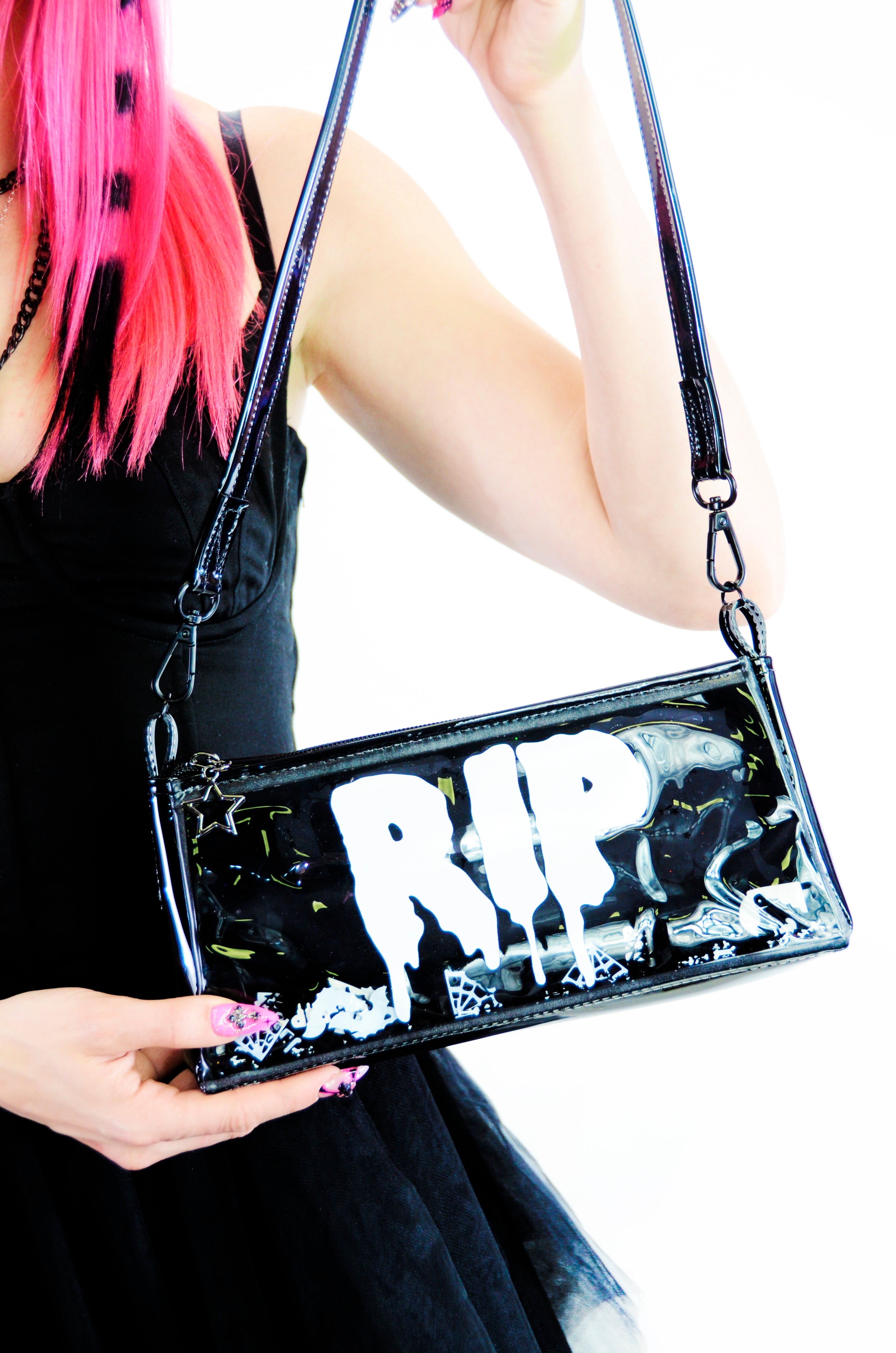 Liquid Glitter Mini Zip Purse - Creature of the Night