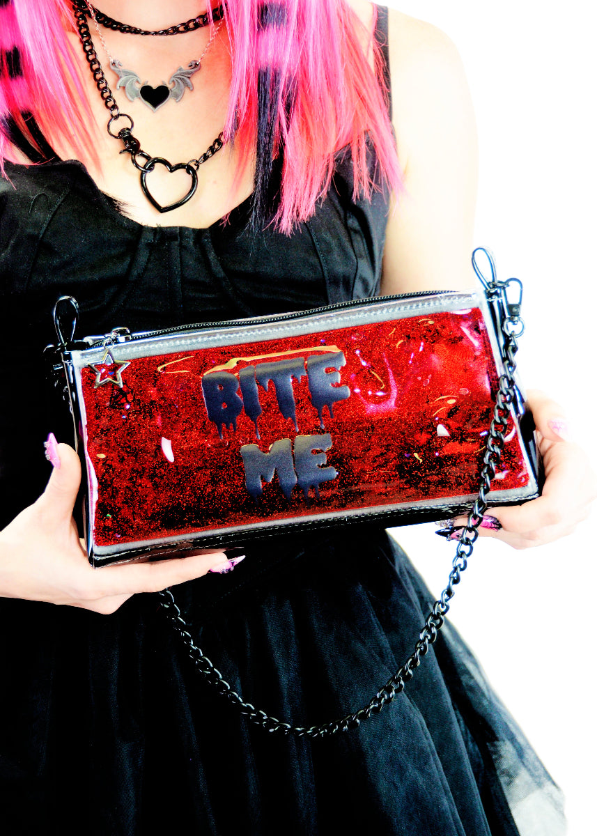 Glitter Goo Mini Zip Purse - Bite Me