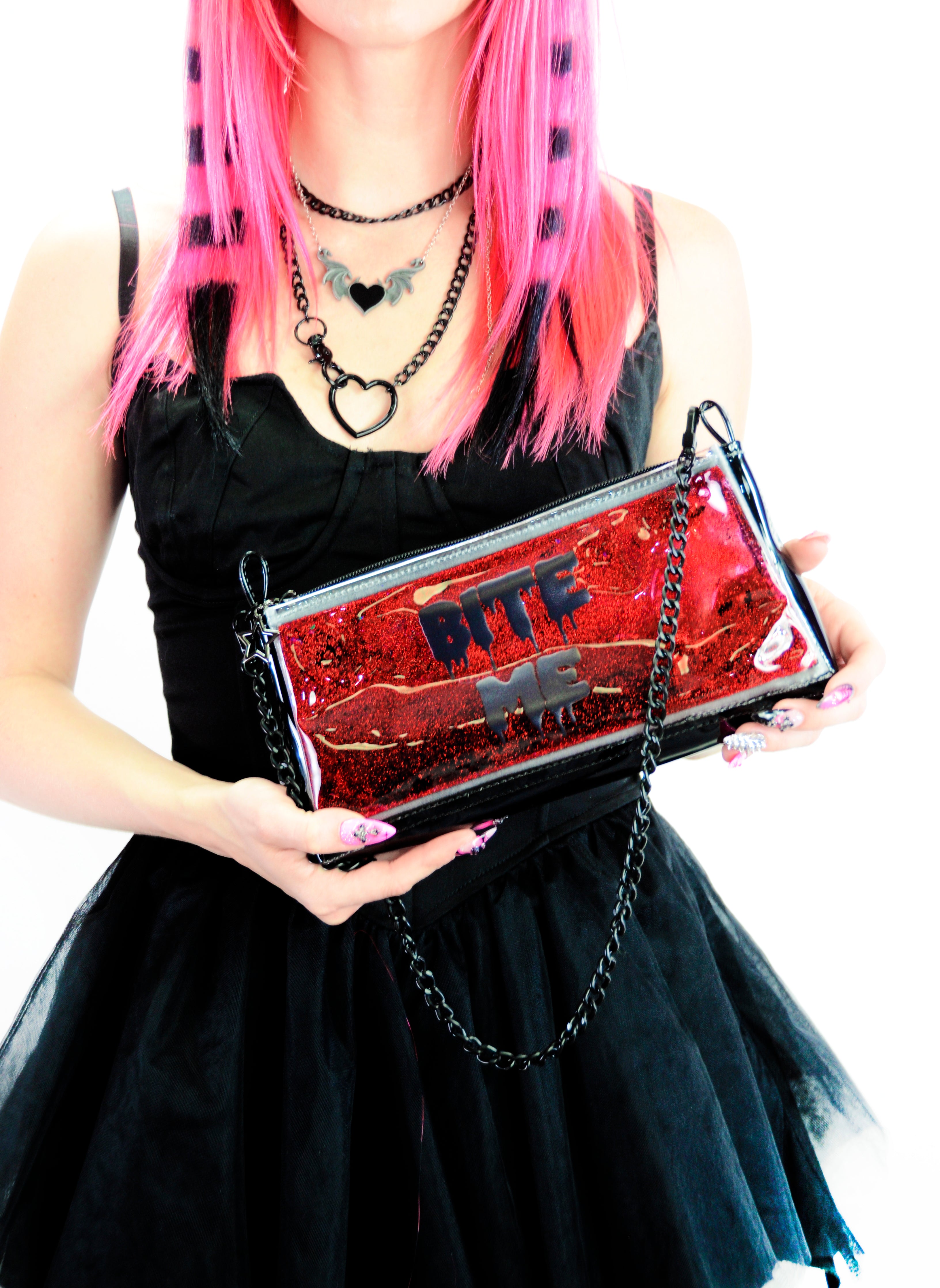 Glitter Goo Mini Zip Purse - Bite Me