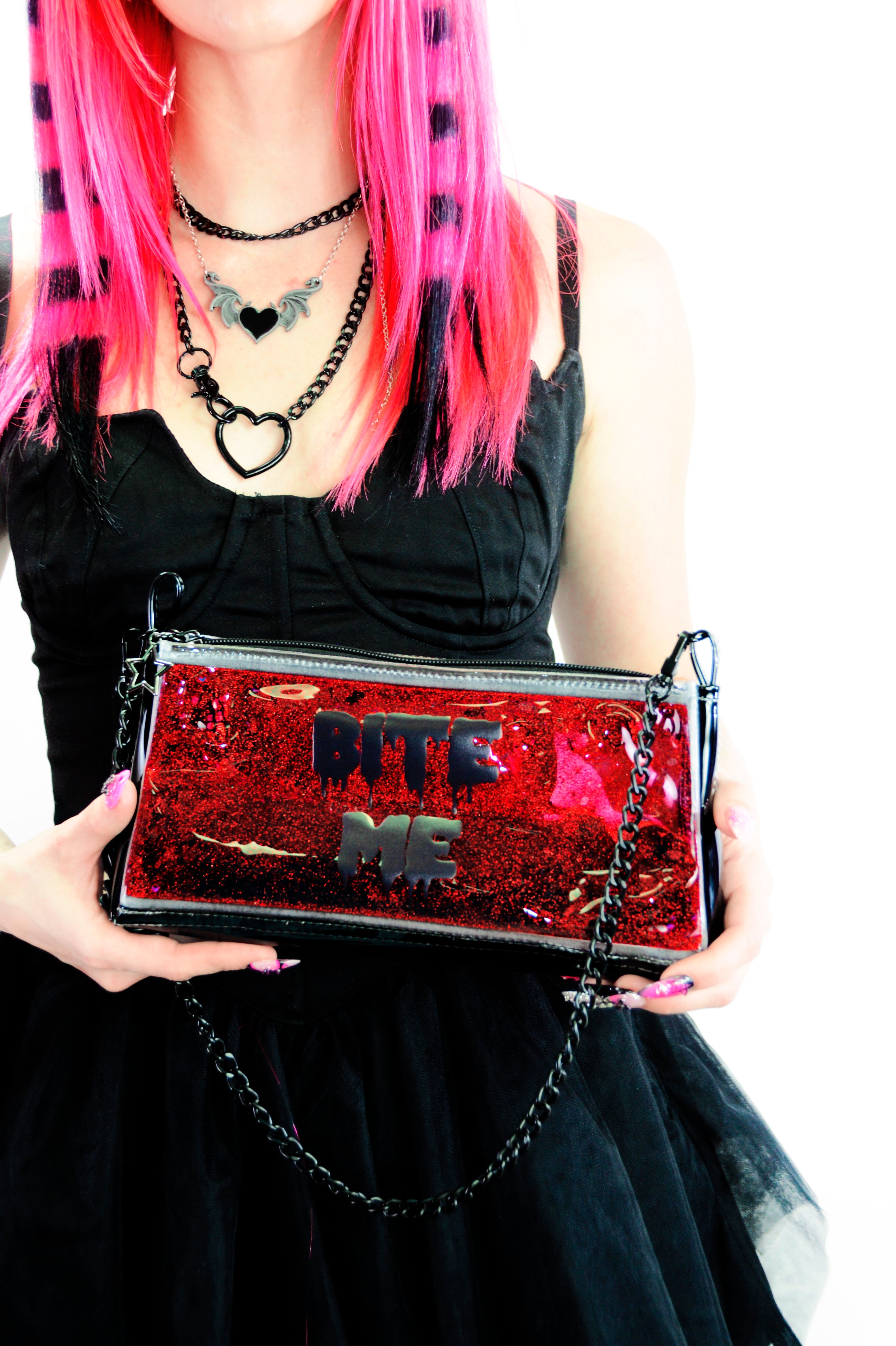 Glitter Goo Mini Zip Purse - Bite Me