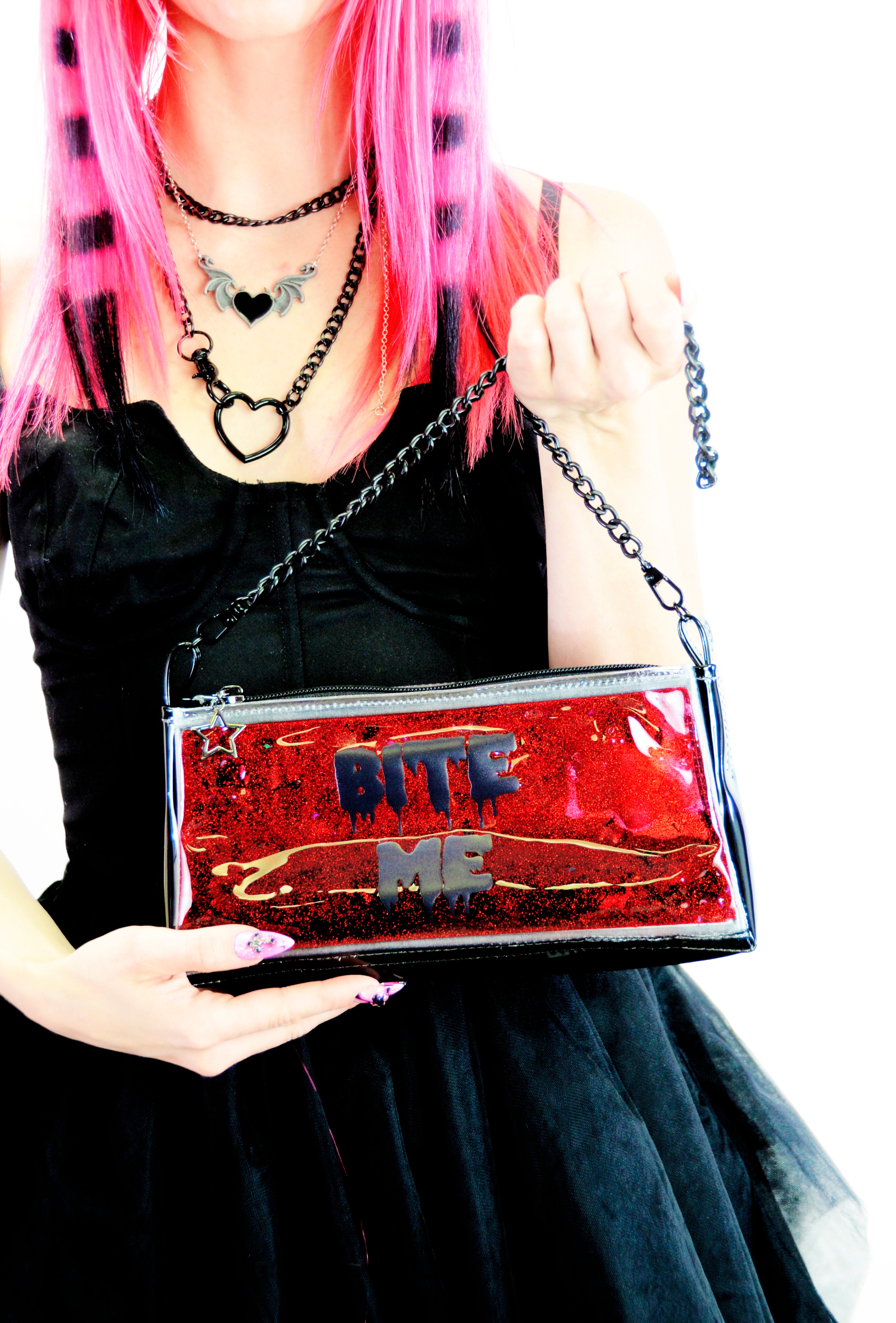Glitter Goo Mini Zip Purse - Bite Me