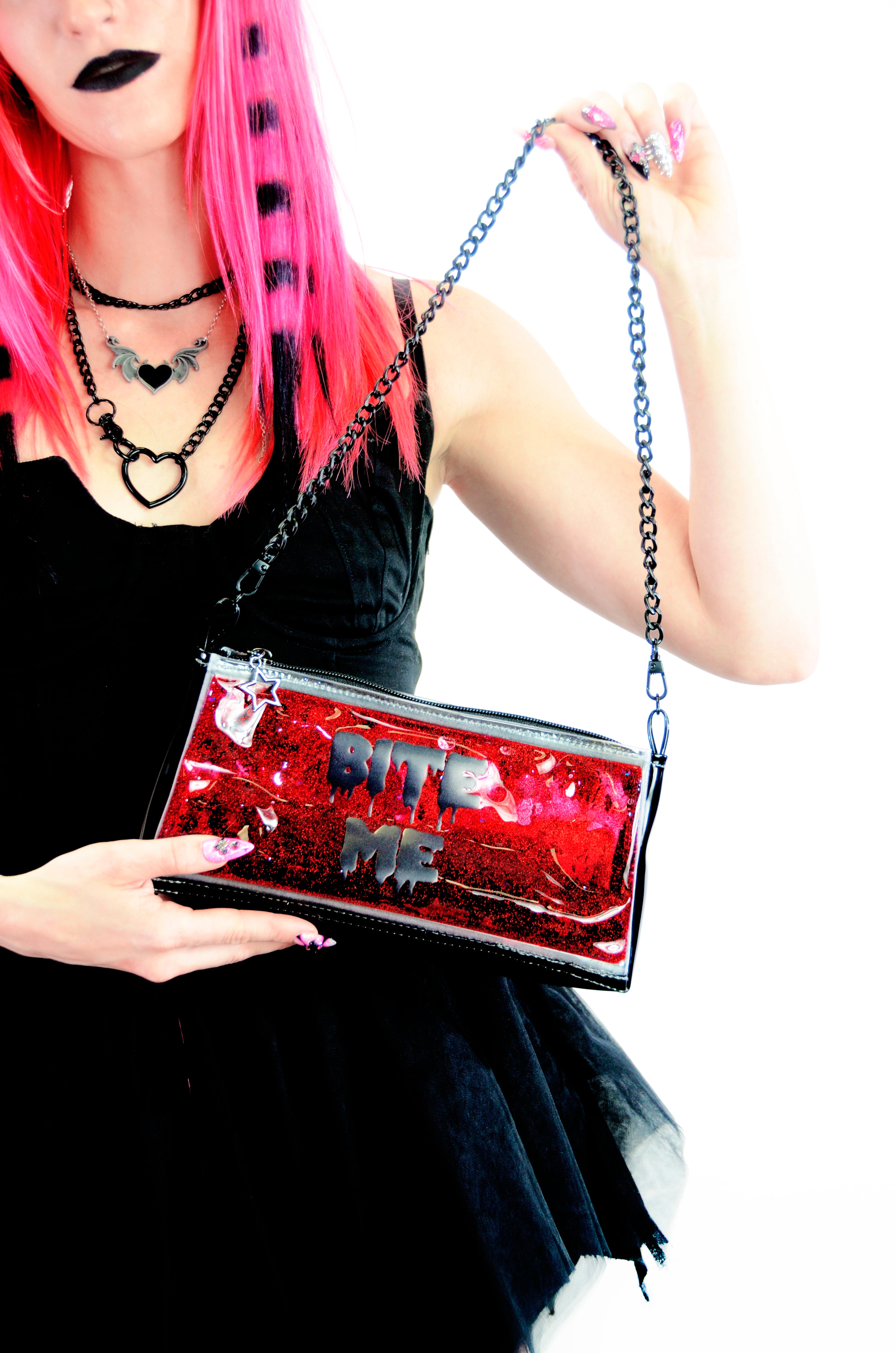 Glitter Goo Mini Zip Purse - Bite Me