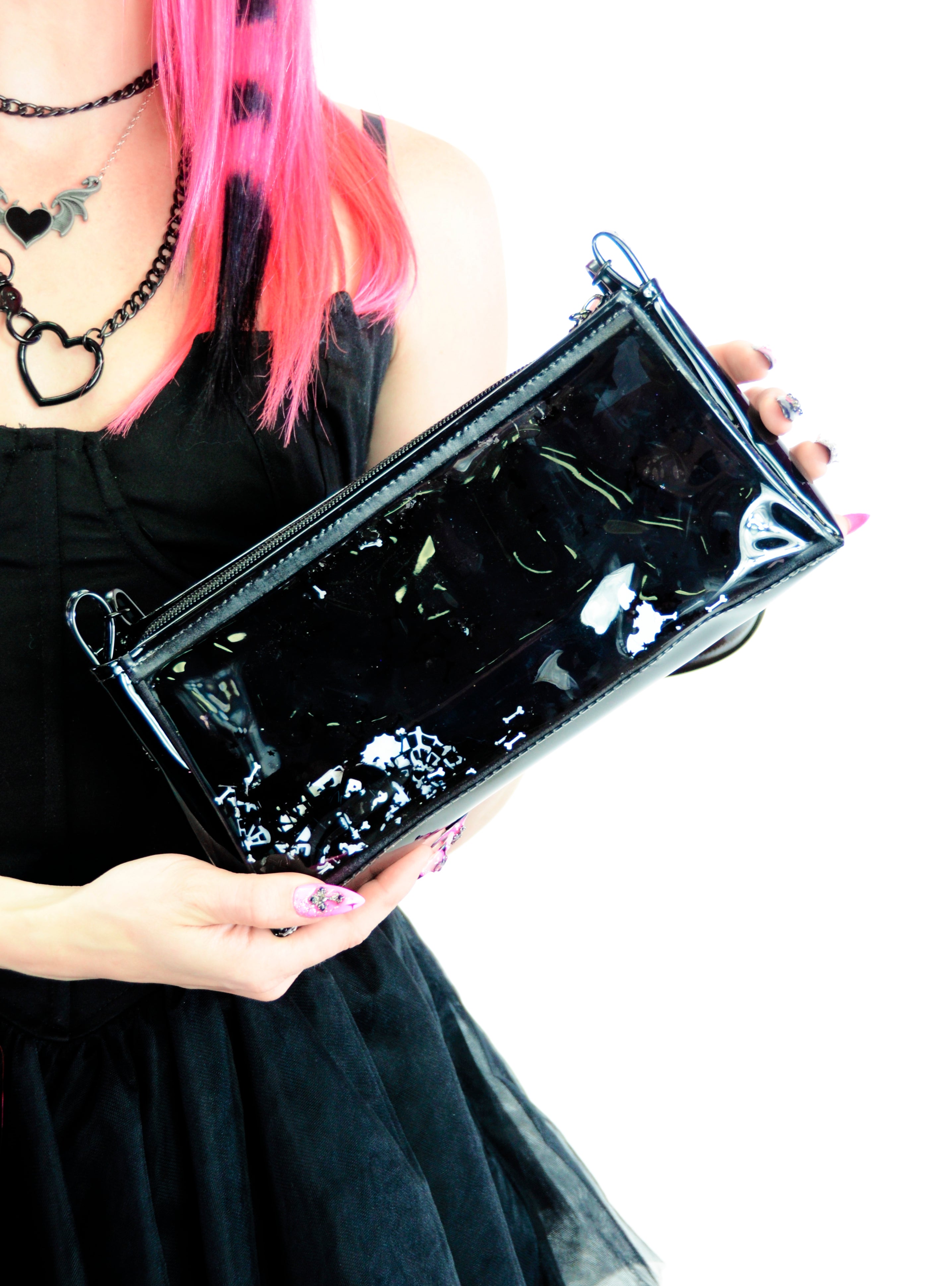 Liquid Glitter Mini Zip Purse - Creature of the Night