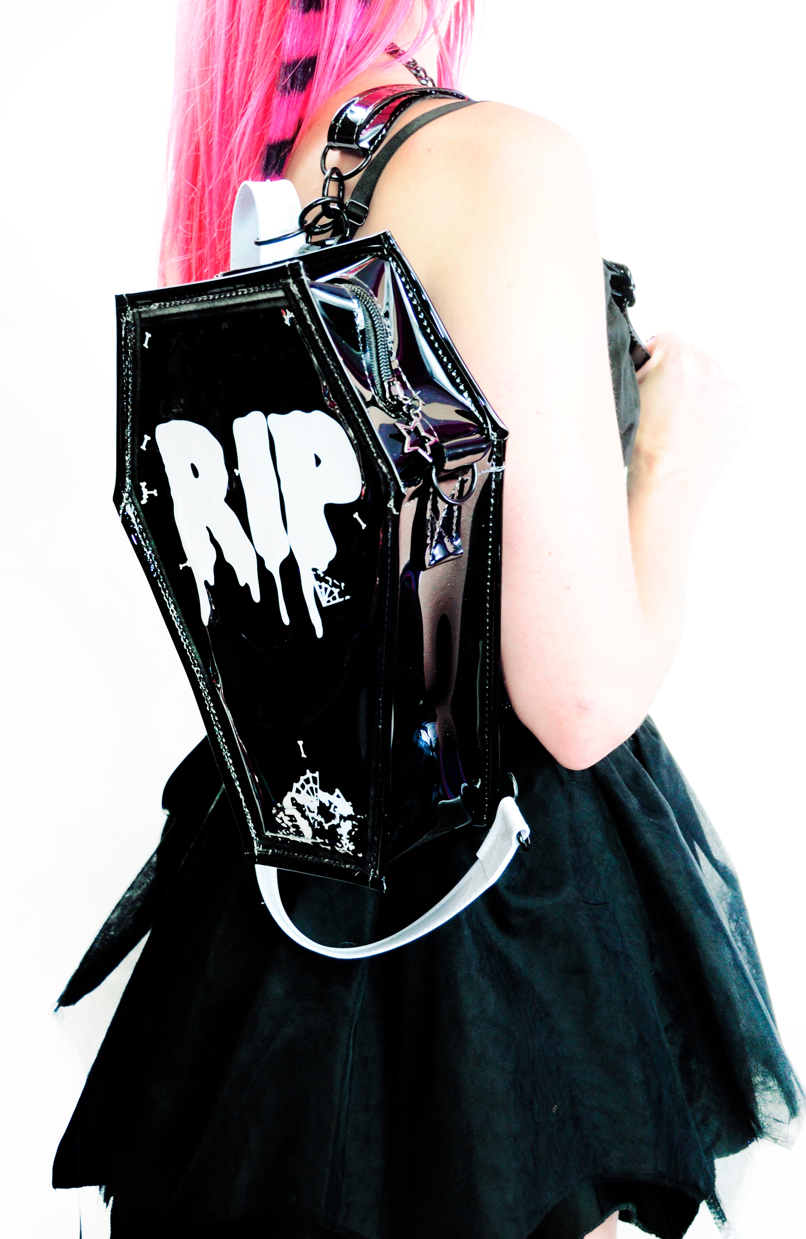 Liquid Glitter Coffin Backpack/ Crossbody - Creature of the Night - PRE ORDER