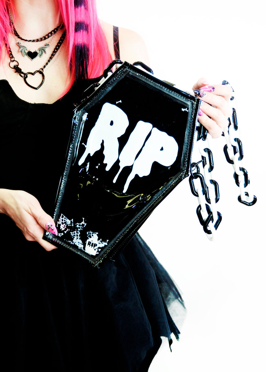 Liquid Glitter Coffin Backpack/ Crossbody - Creature of the Night - PRE ORDER
