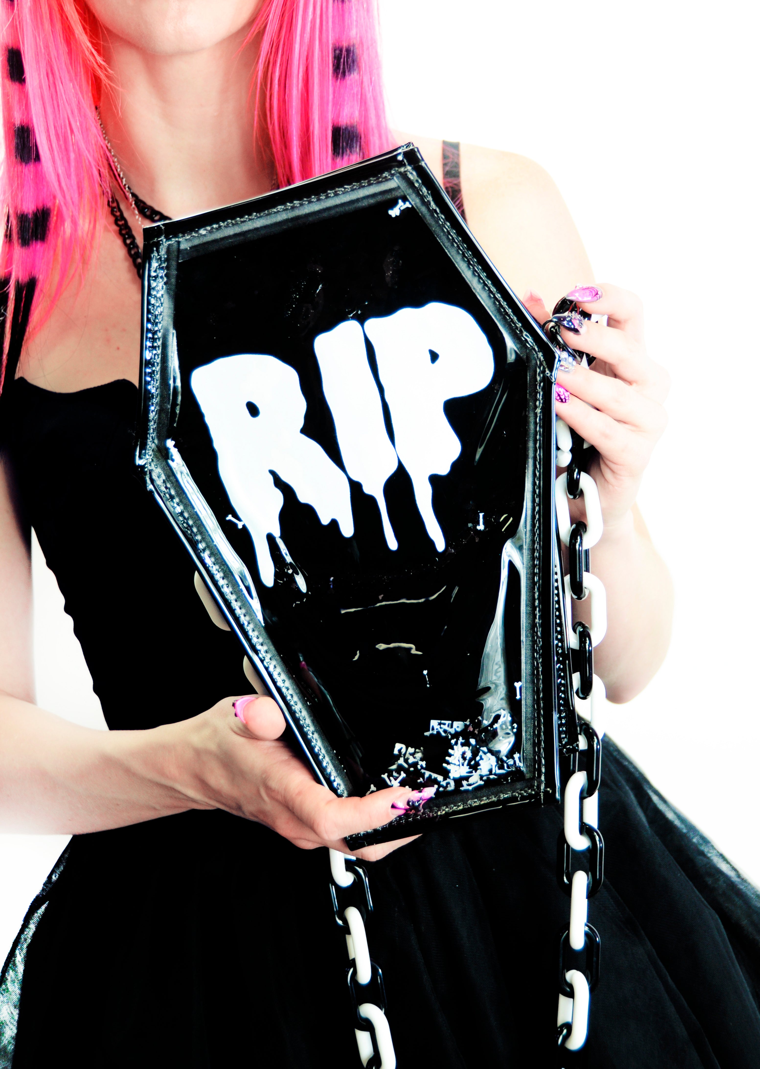 Liquid Glitter Coffin Backpack/ Crossbody - Creature of the Night - PRE ORDER