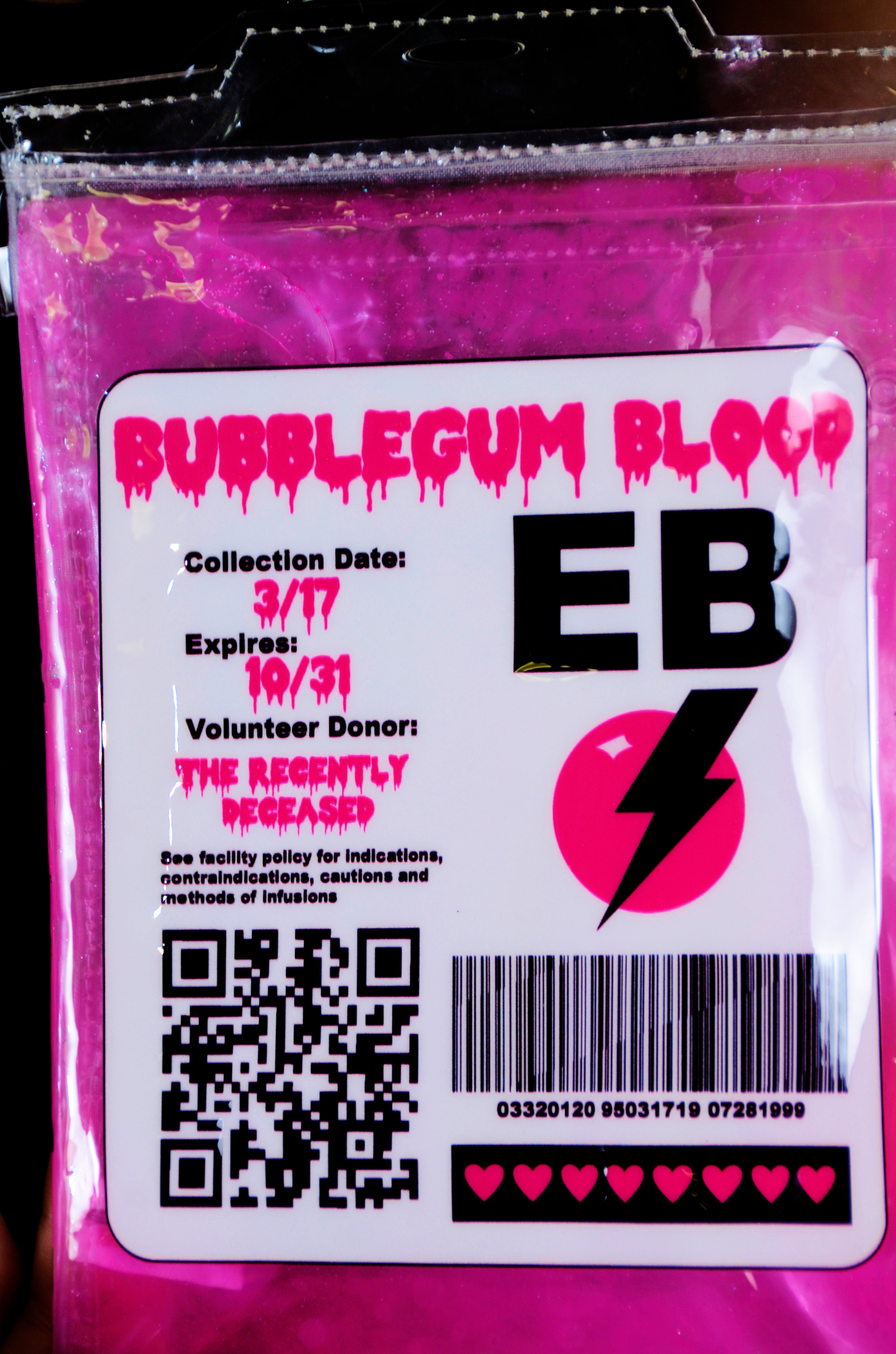 Liquid Blood Bag Purse - Bubblegum Blood