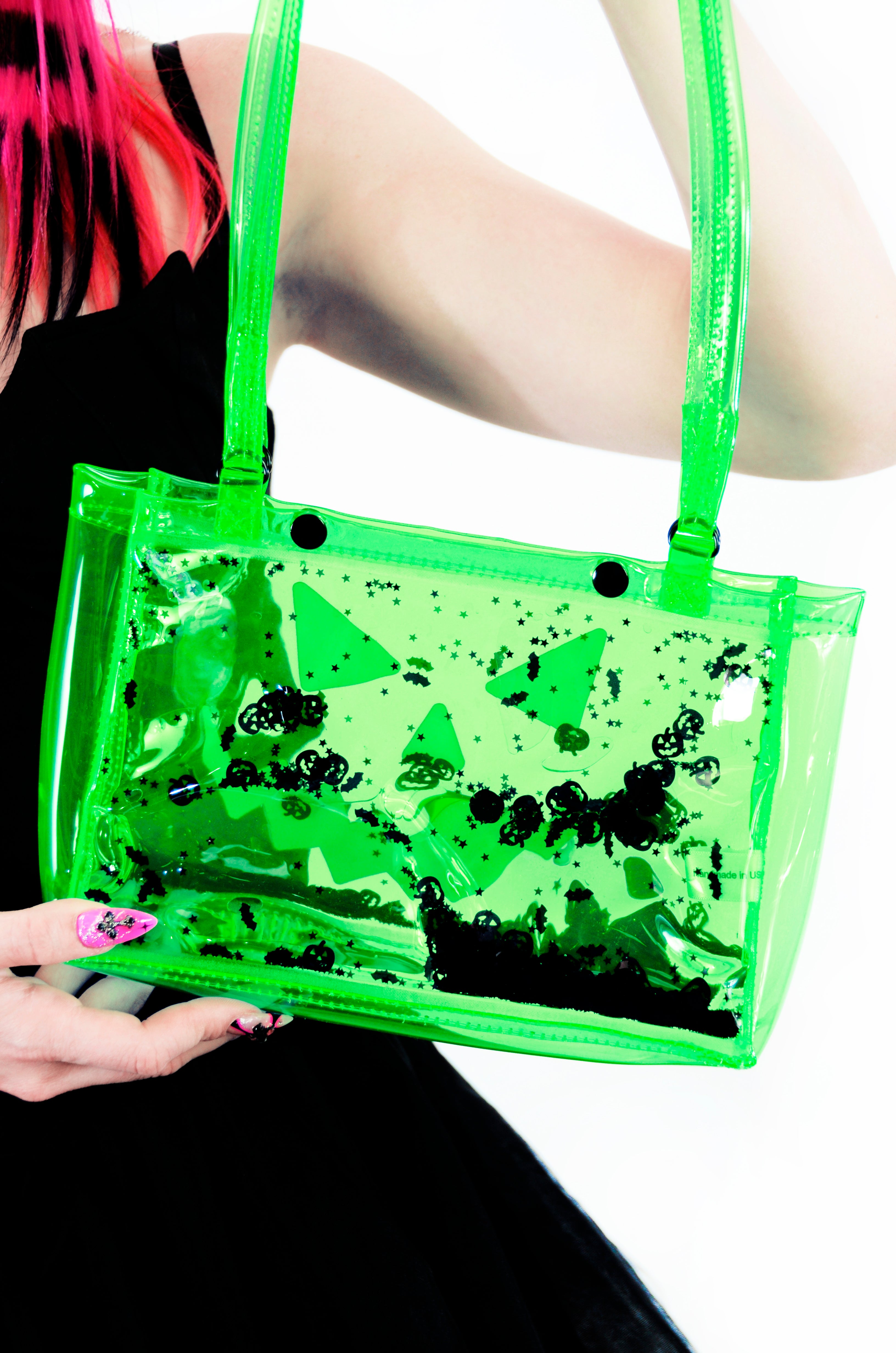 Liquid Glitter Snap Purse - Pumpkin Head - Green