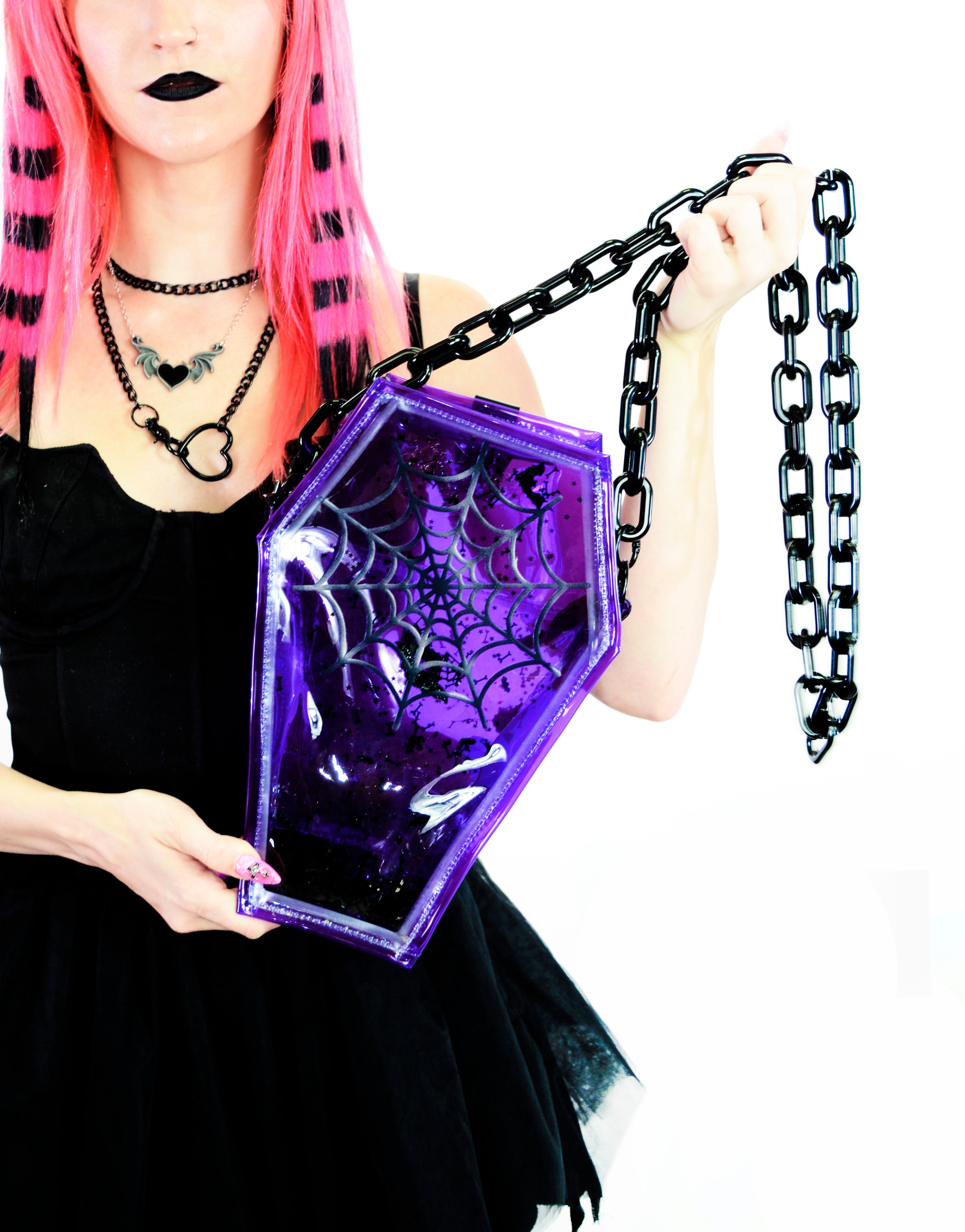 Liquid Glitter Coffin Backpack/Crossbody - Lil Terror - PRE ORDER