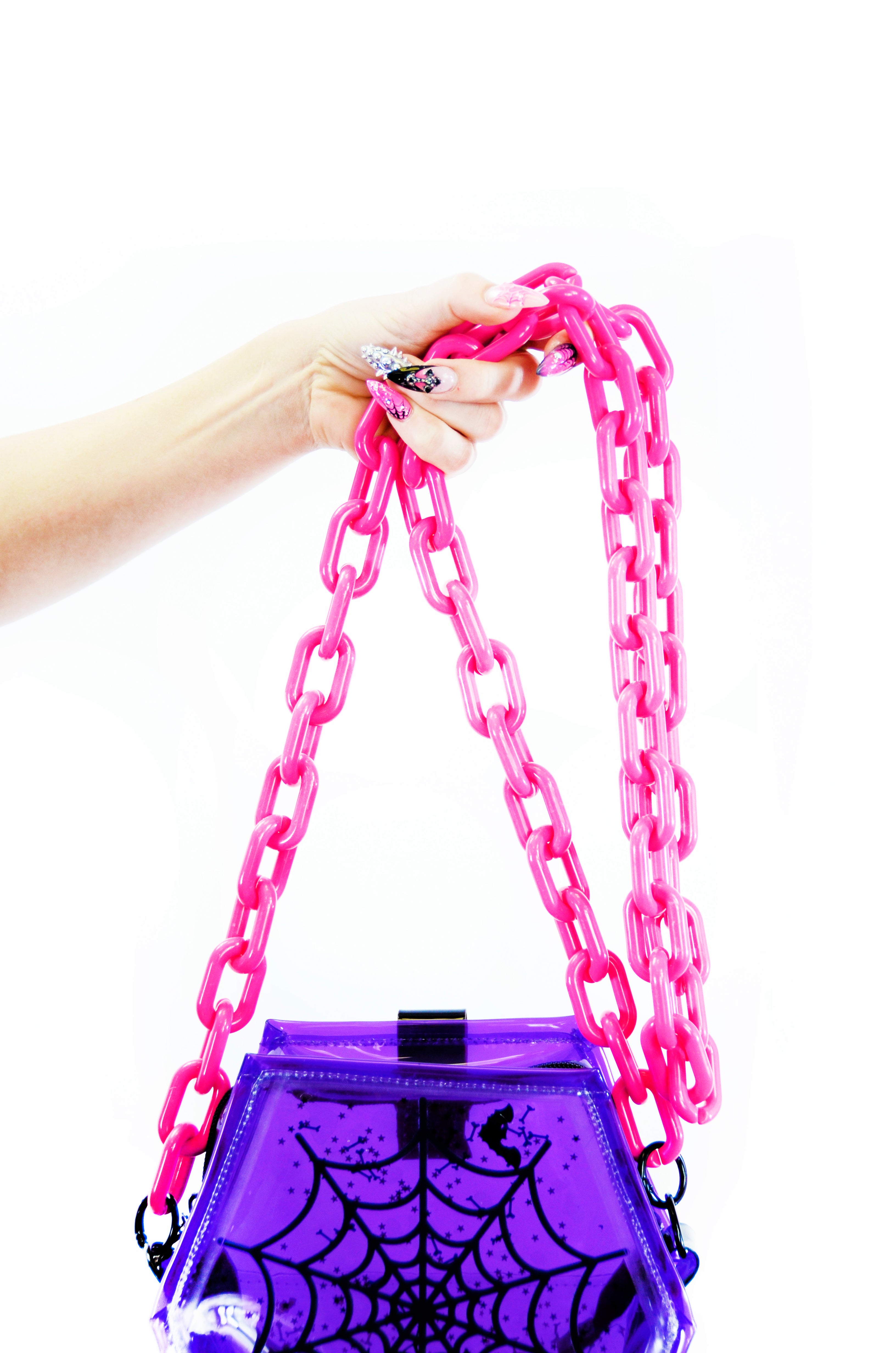 Pink Crossbody Chain Strap