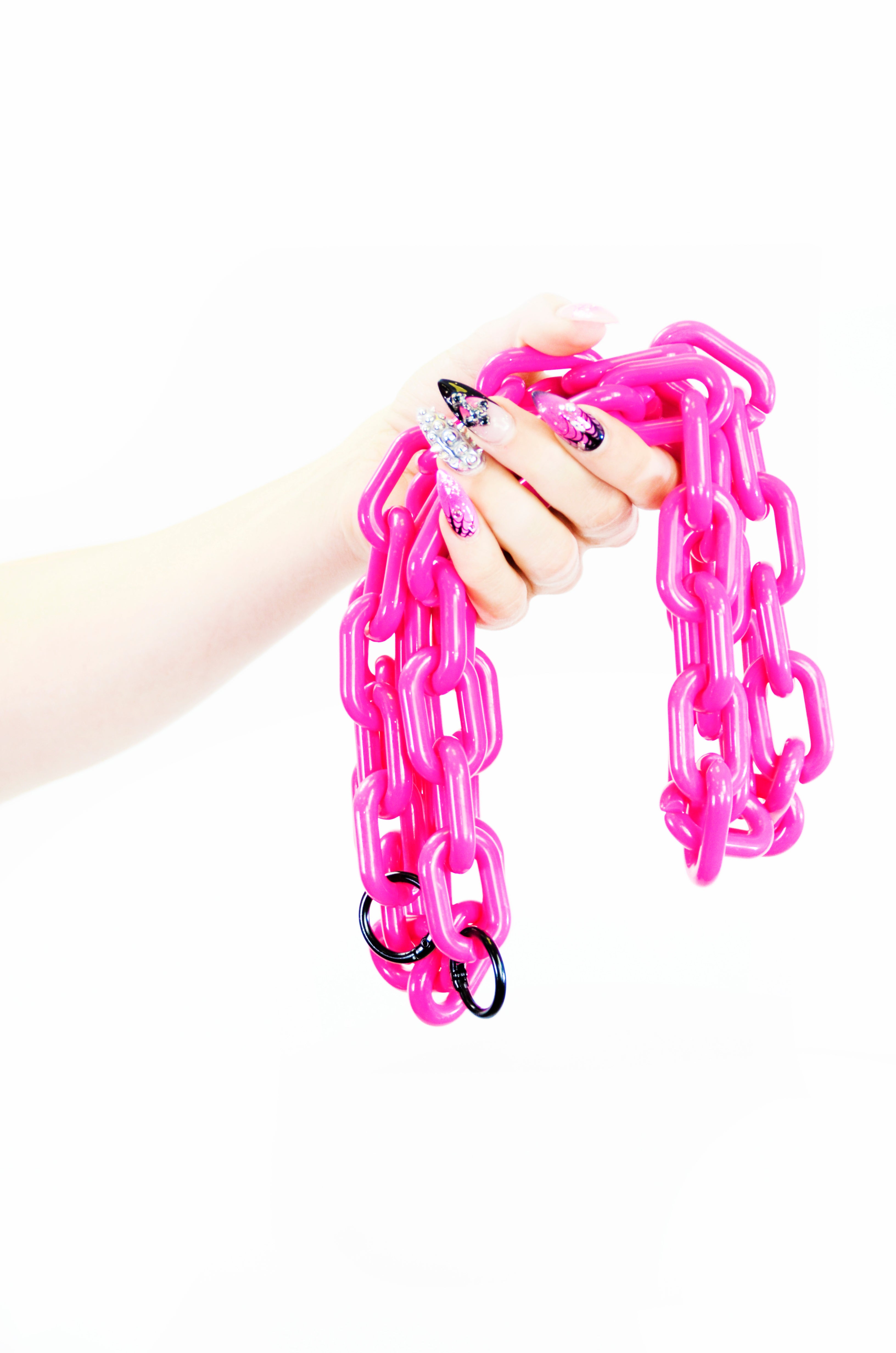 Pink Crossbody Chain Strap