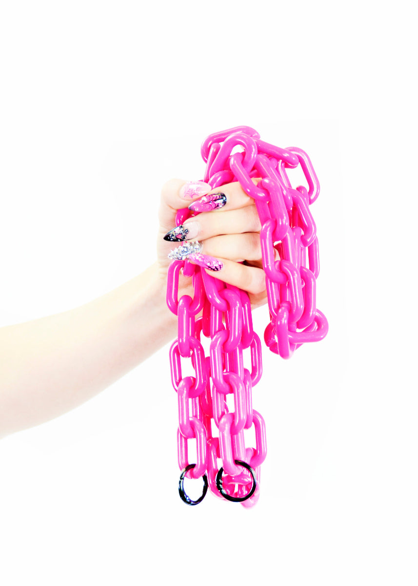 Pink Crossbody Chain Strap