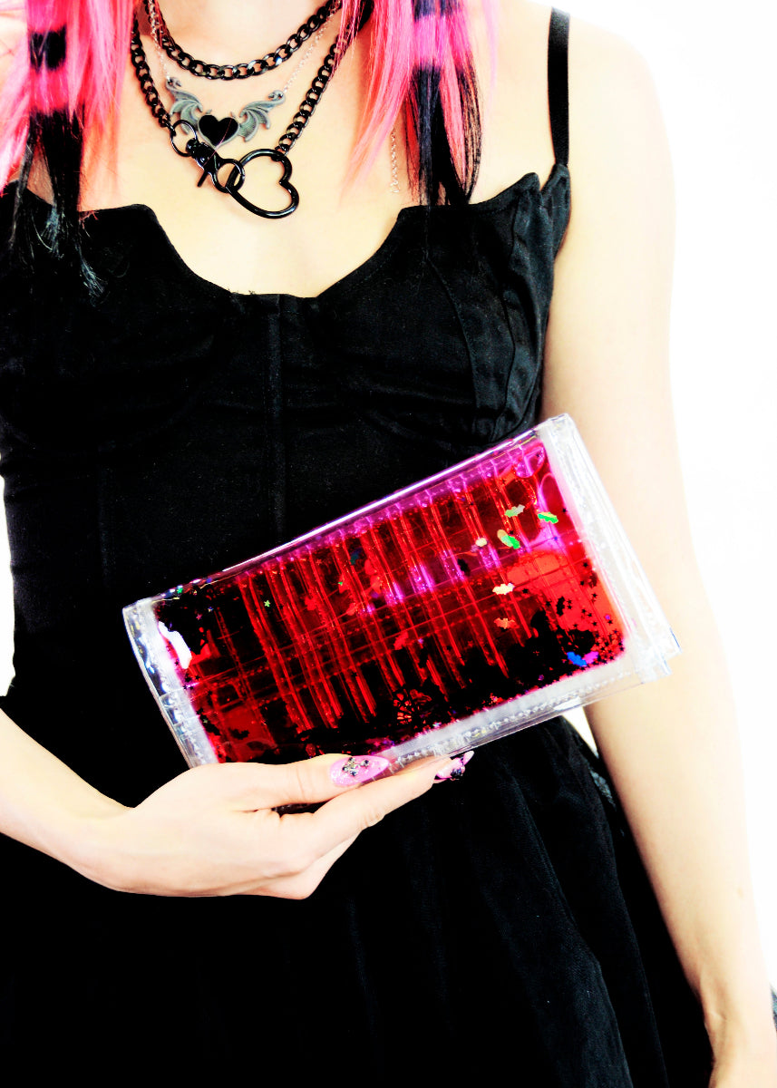 Liquid Glitter Large Wallet - Blood Thirsty