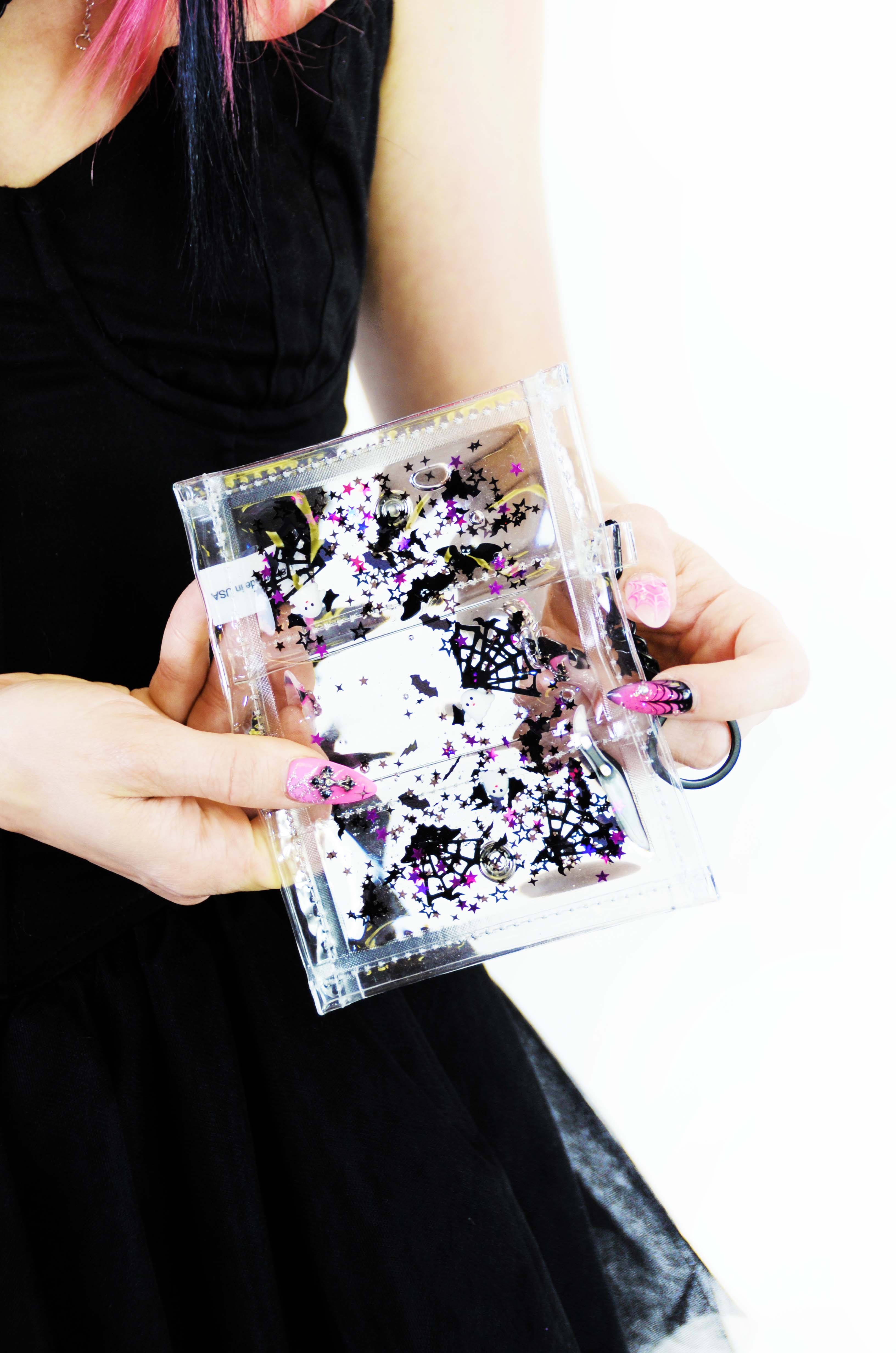 Glitter Goo Tiny Wallet - Ghostly Greetings - Electric Bubblegum