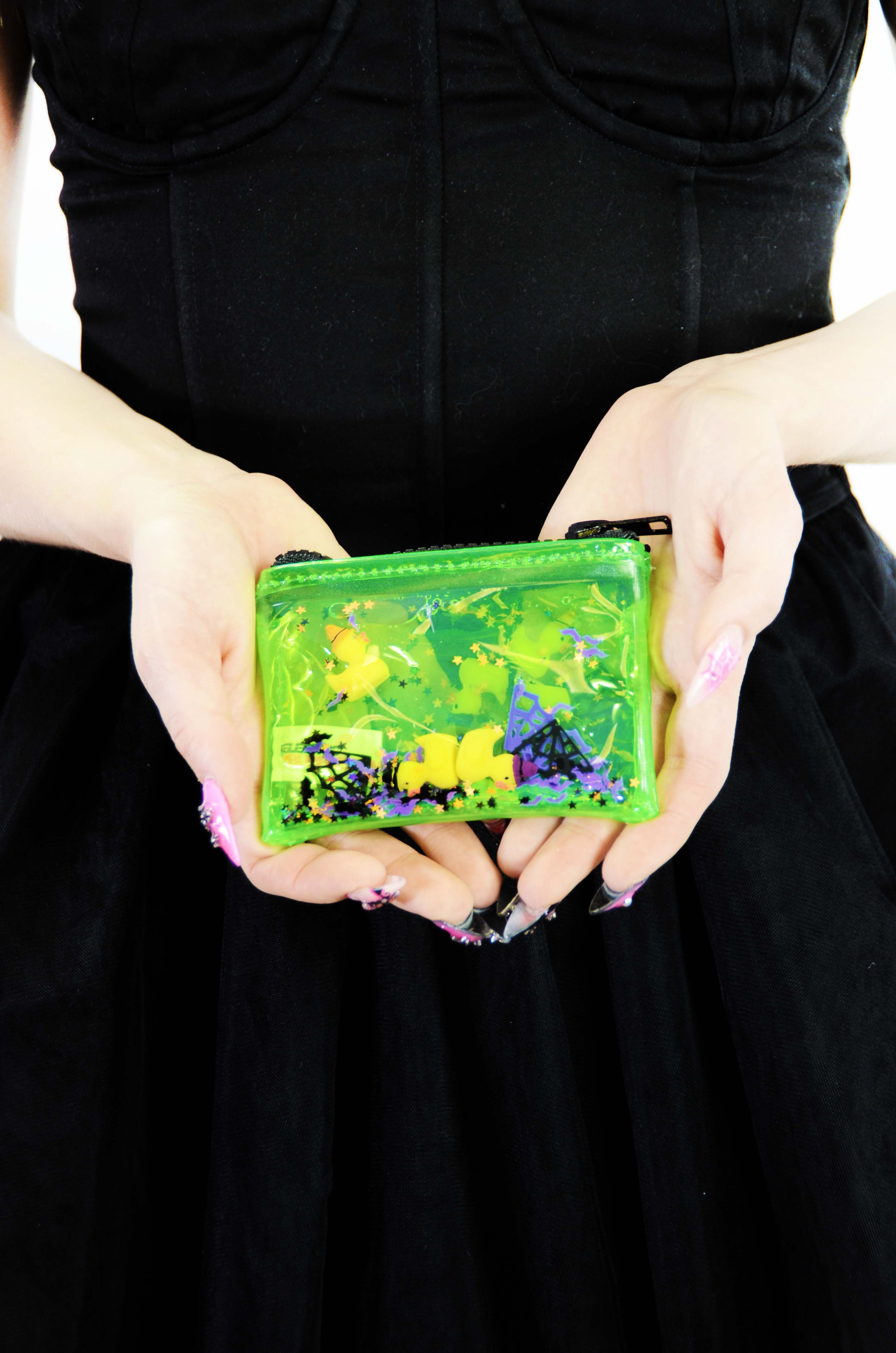 Liquid Glitter Coin Purse - Spooky Splash - Electric Bubblegum