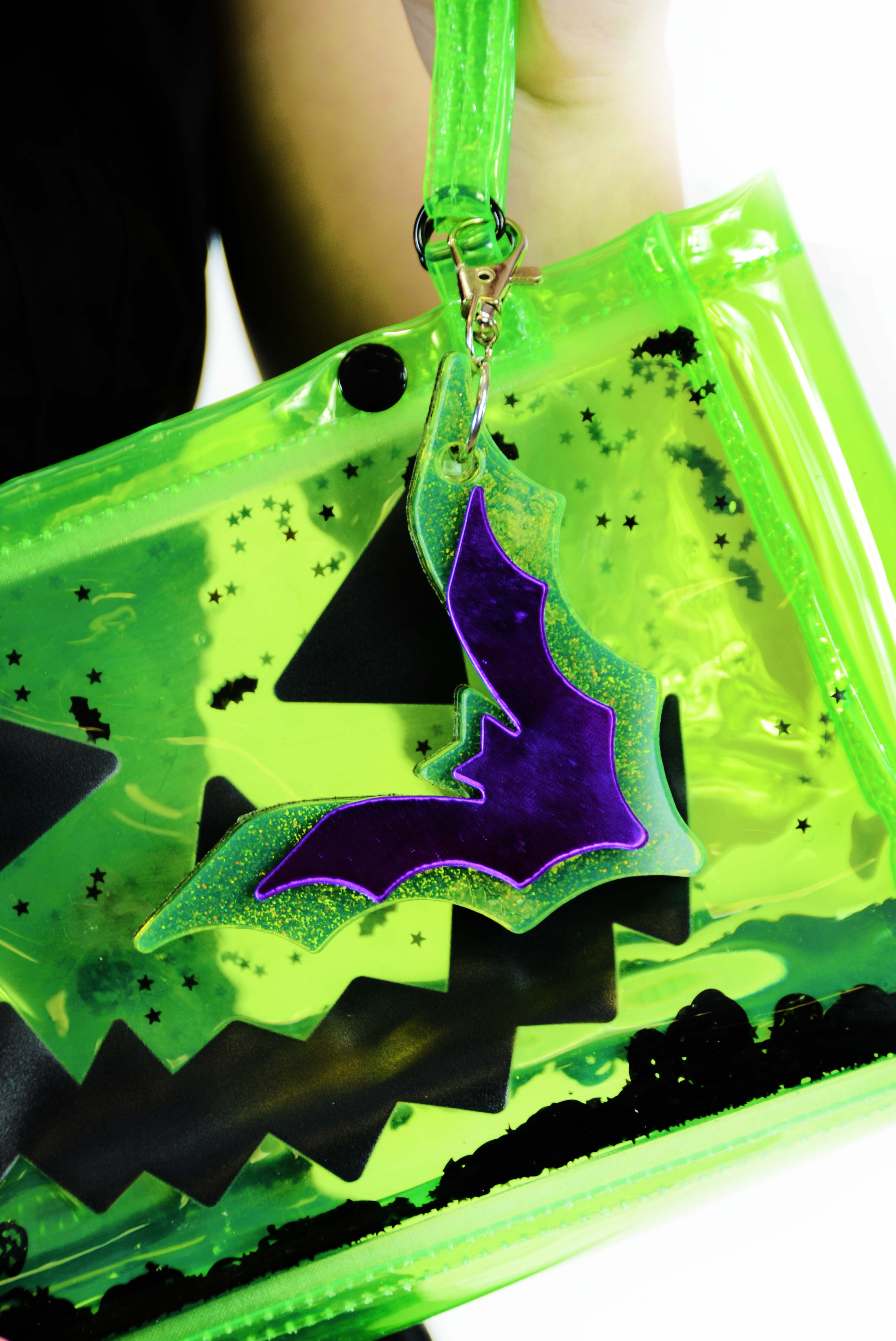 Neon Night Bat Purse Charm