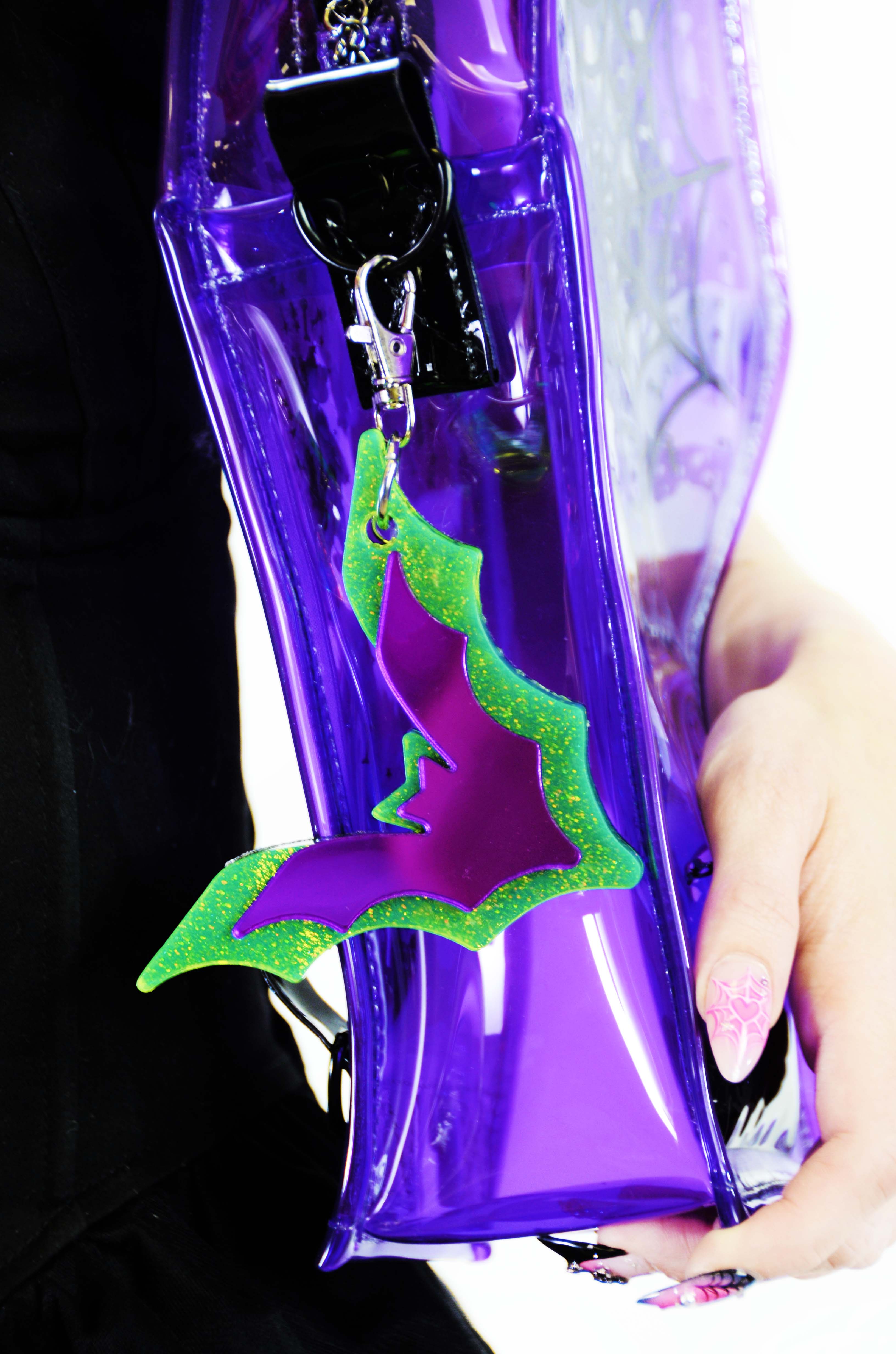 Neon Night Bat Purse Charm