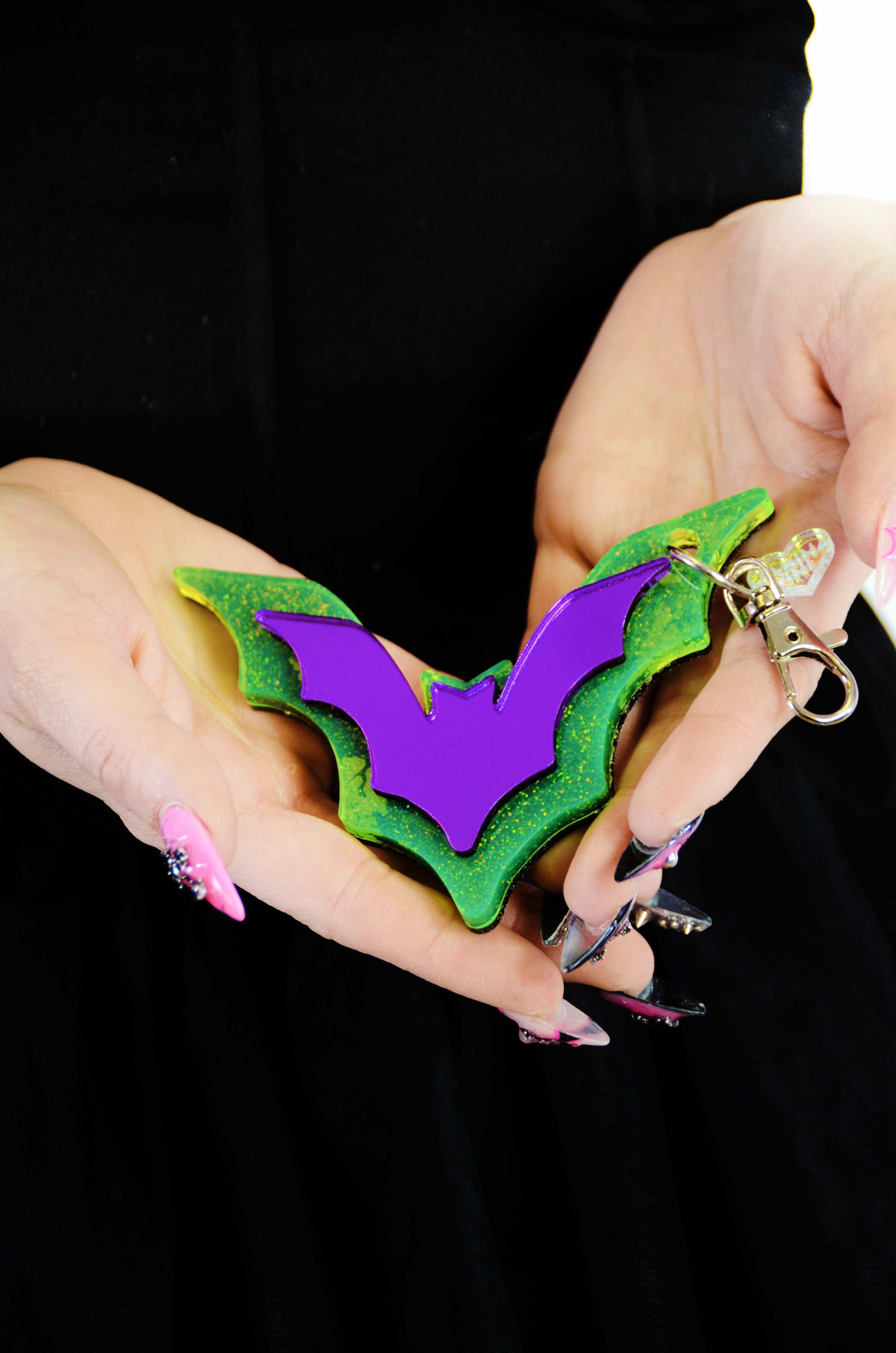 Neon Night Bat Purse Charm