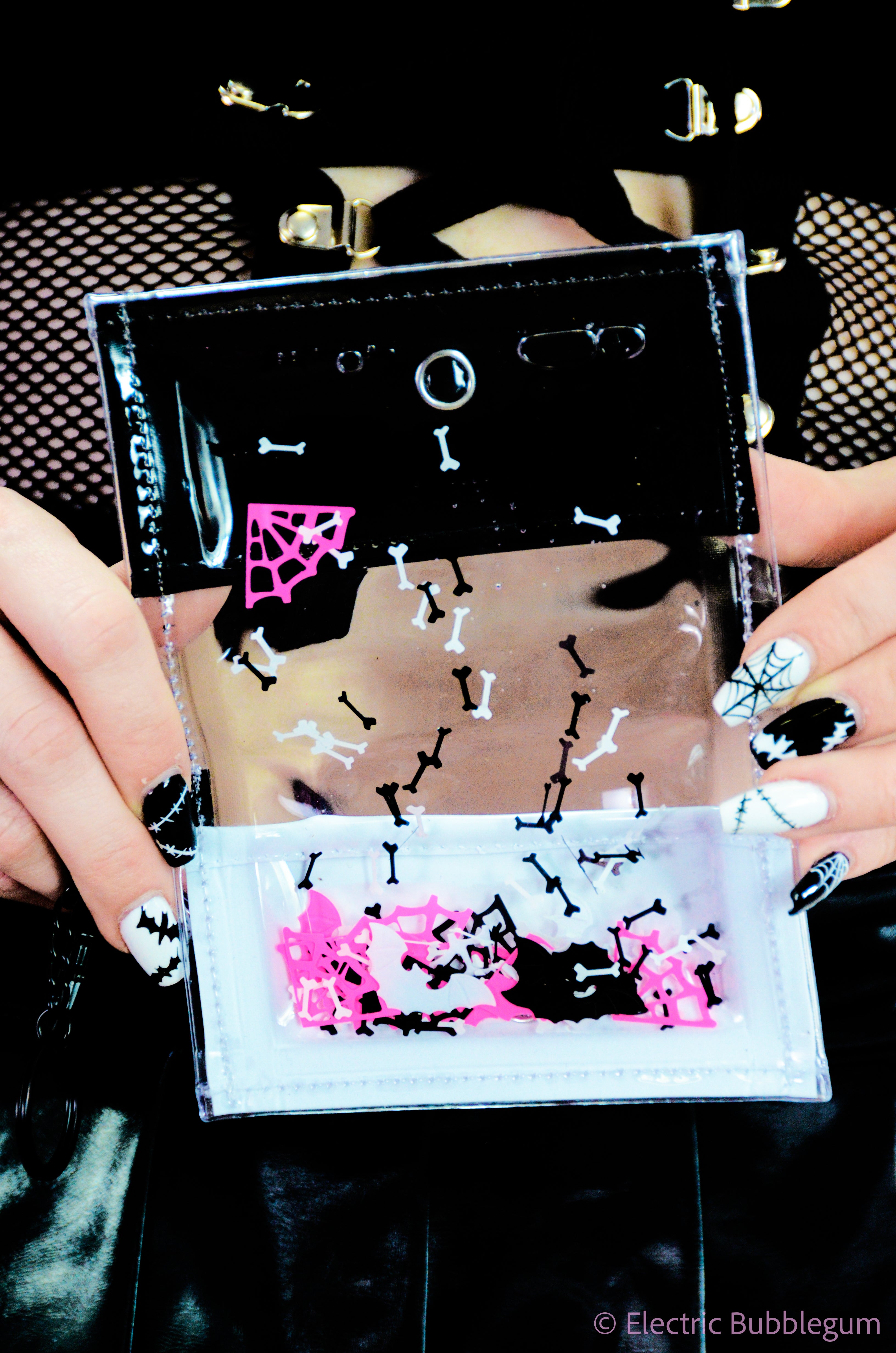 Liquid Glitter Tiny Wallet - Graveyard Ghouls