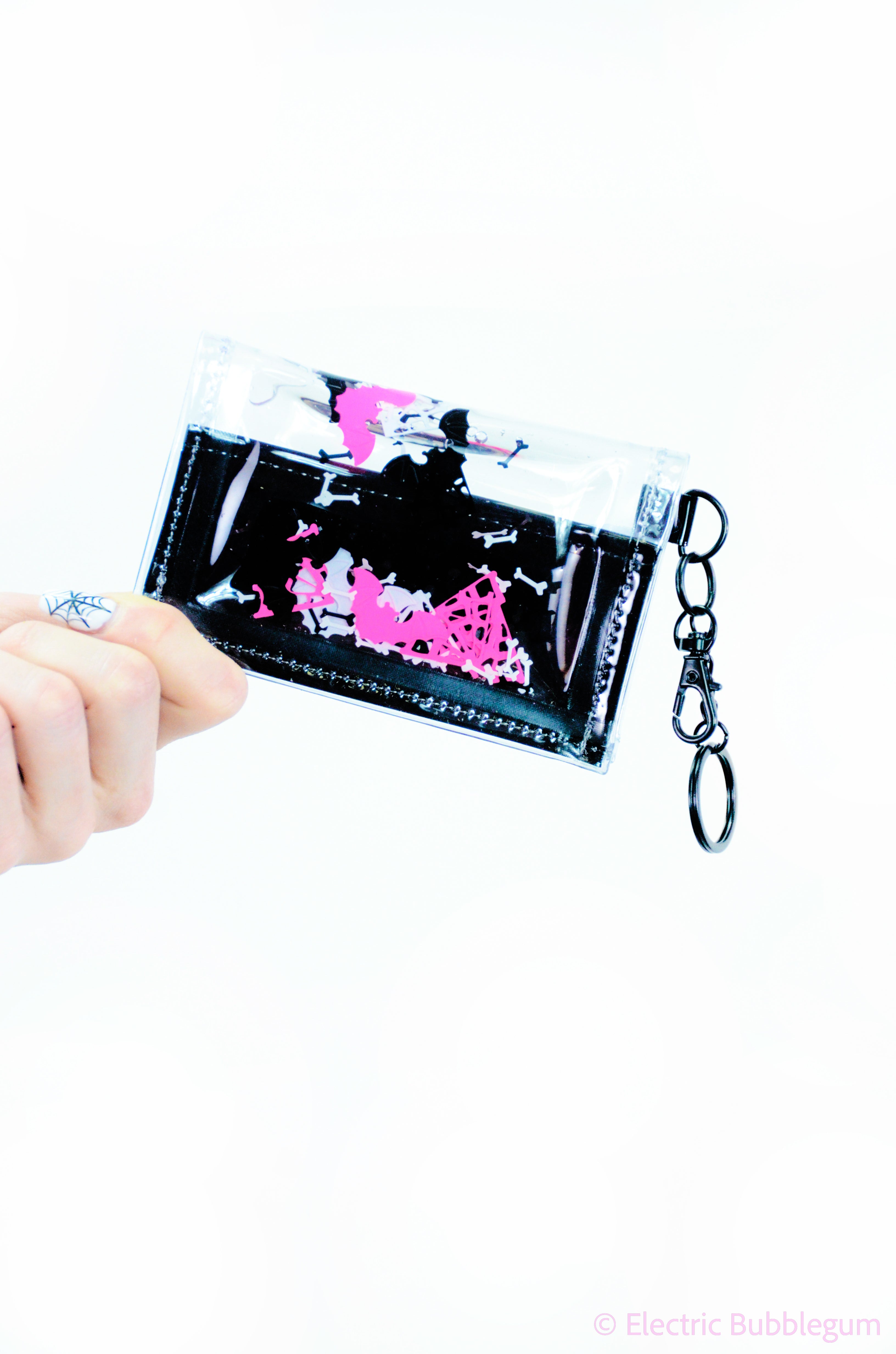 Liquid Glitter Tiny Wallet - Graveyard Ghouls