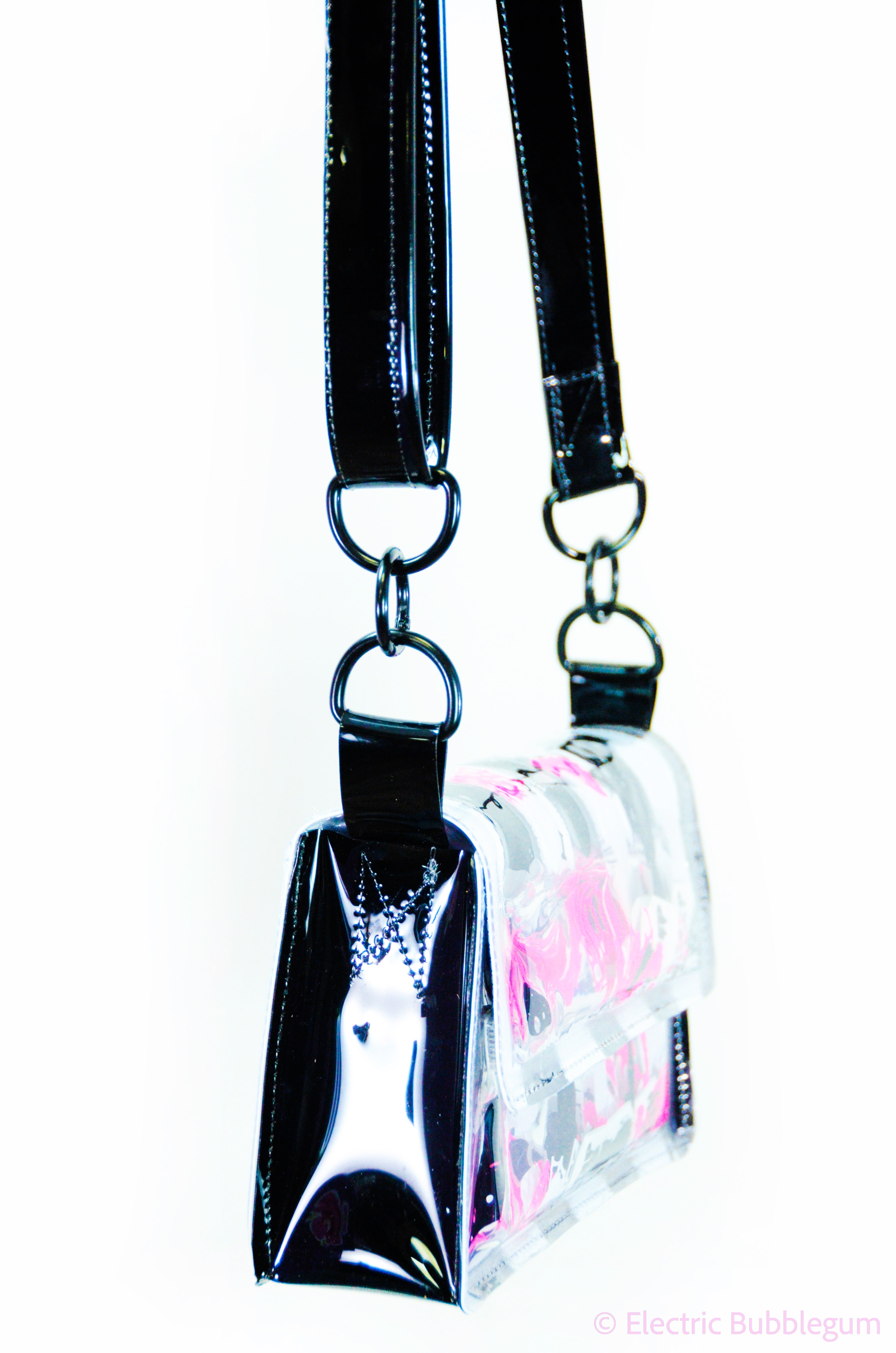 Black Vinyl Crossbody Strap