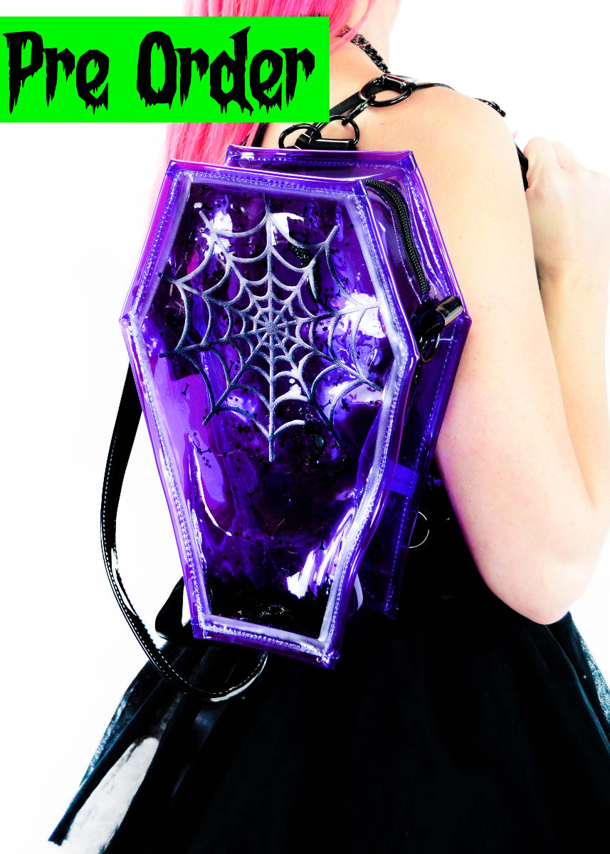 Liquid Glitter Coffin Backpack/Crossbody - Lil Terror - PRE ORDER
