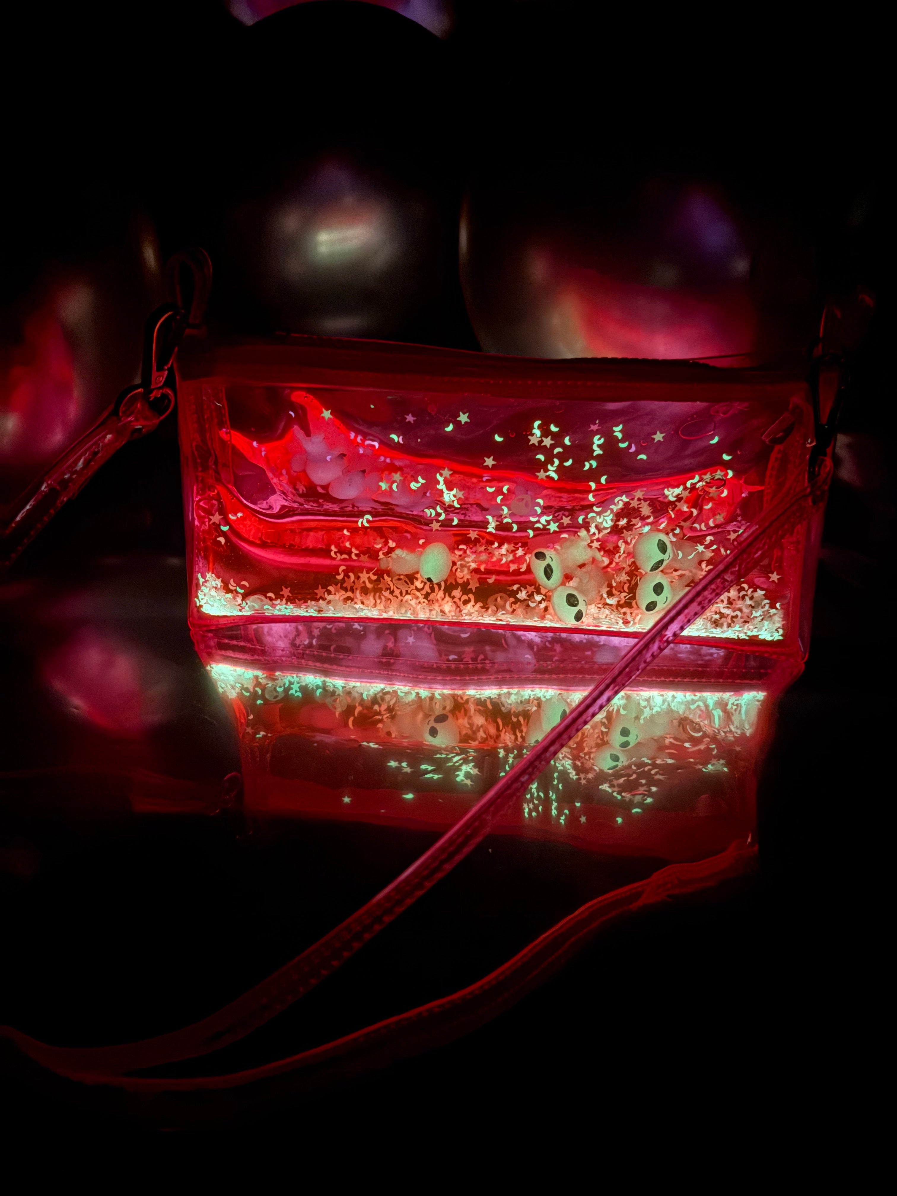 Glitter Goo Mini Zip Purse - Attack on Mars - Pink - Electric Bubblegum