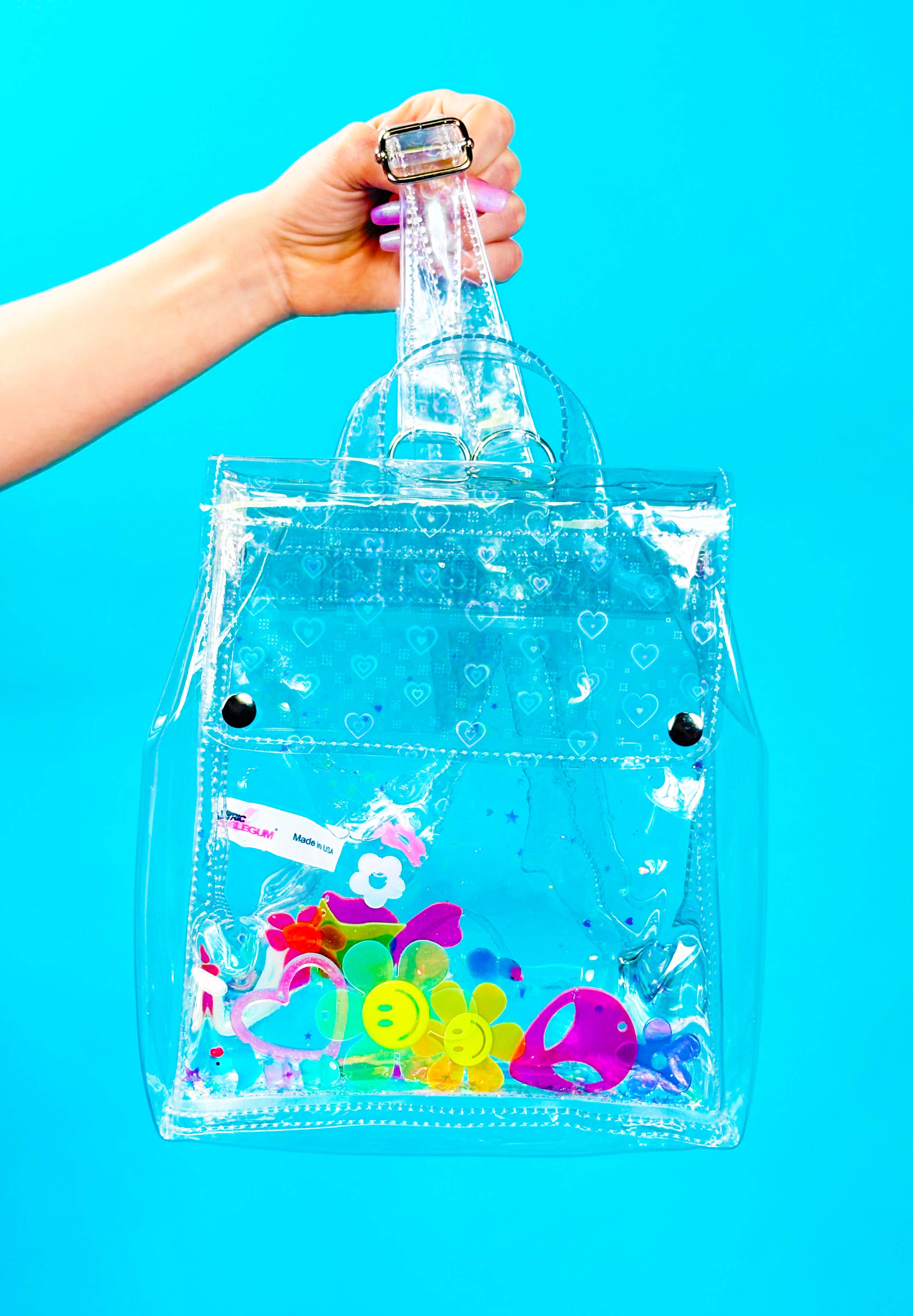 Liquid Glitter Bucket Backpack - Rainbow Rave - Electric Bubblegum