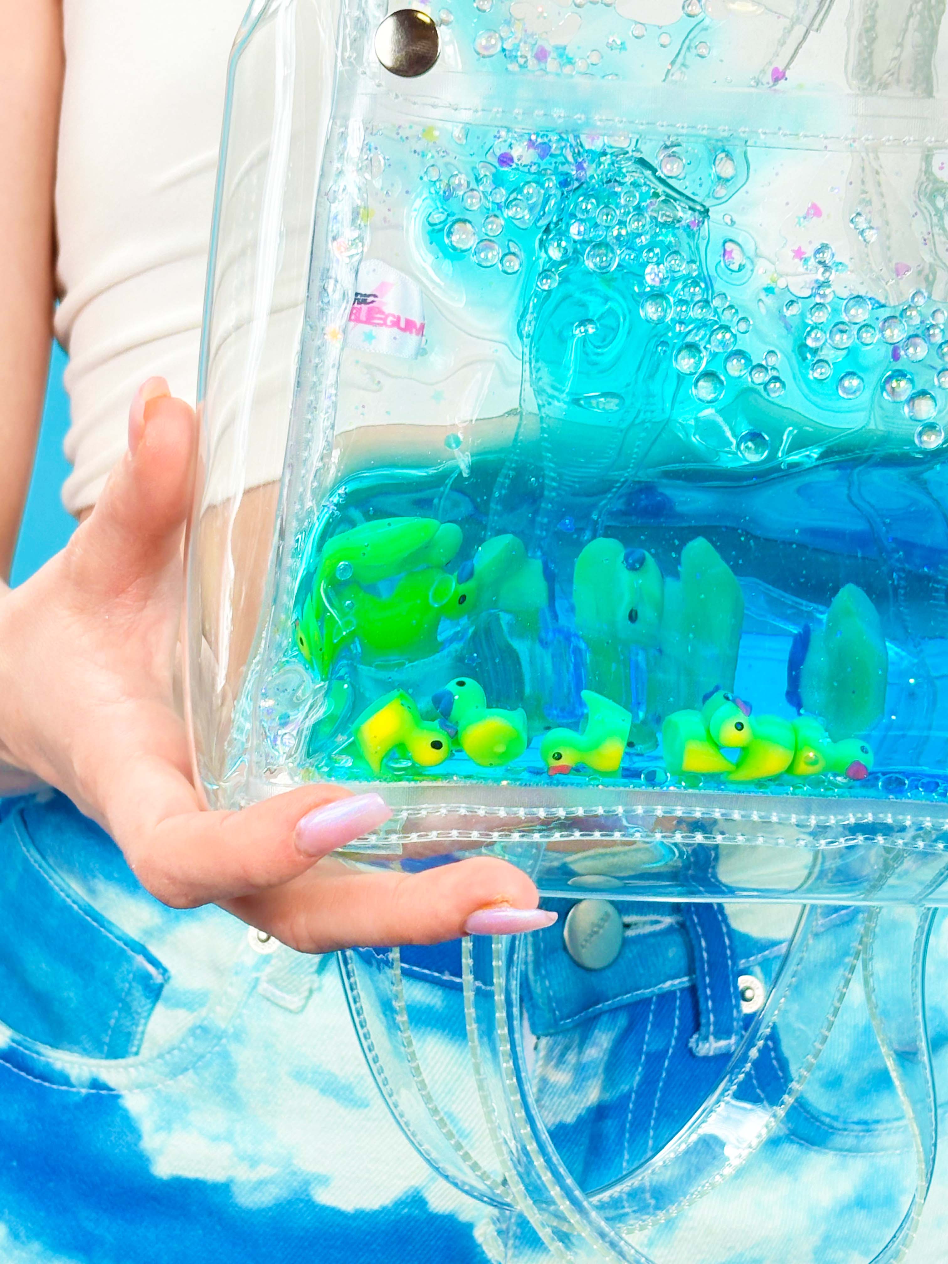 Liquid Glitter Bucket Backpack - Splish Splash - Electric Bubblegum