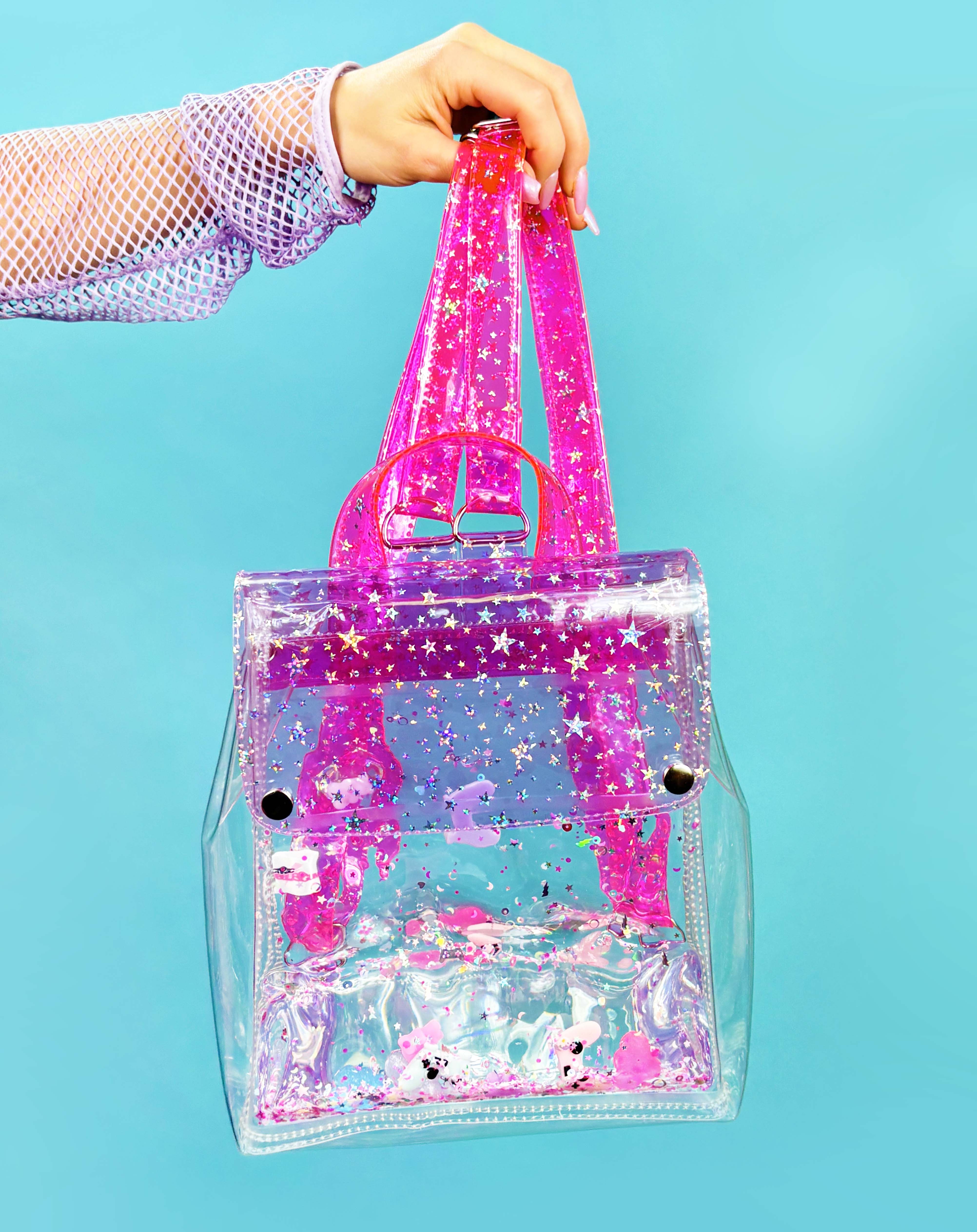 Liquid Glitter Bucket Backpack - Electric Dream Console - Electric Bubblegum