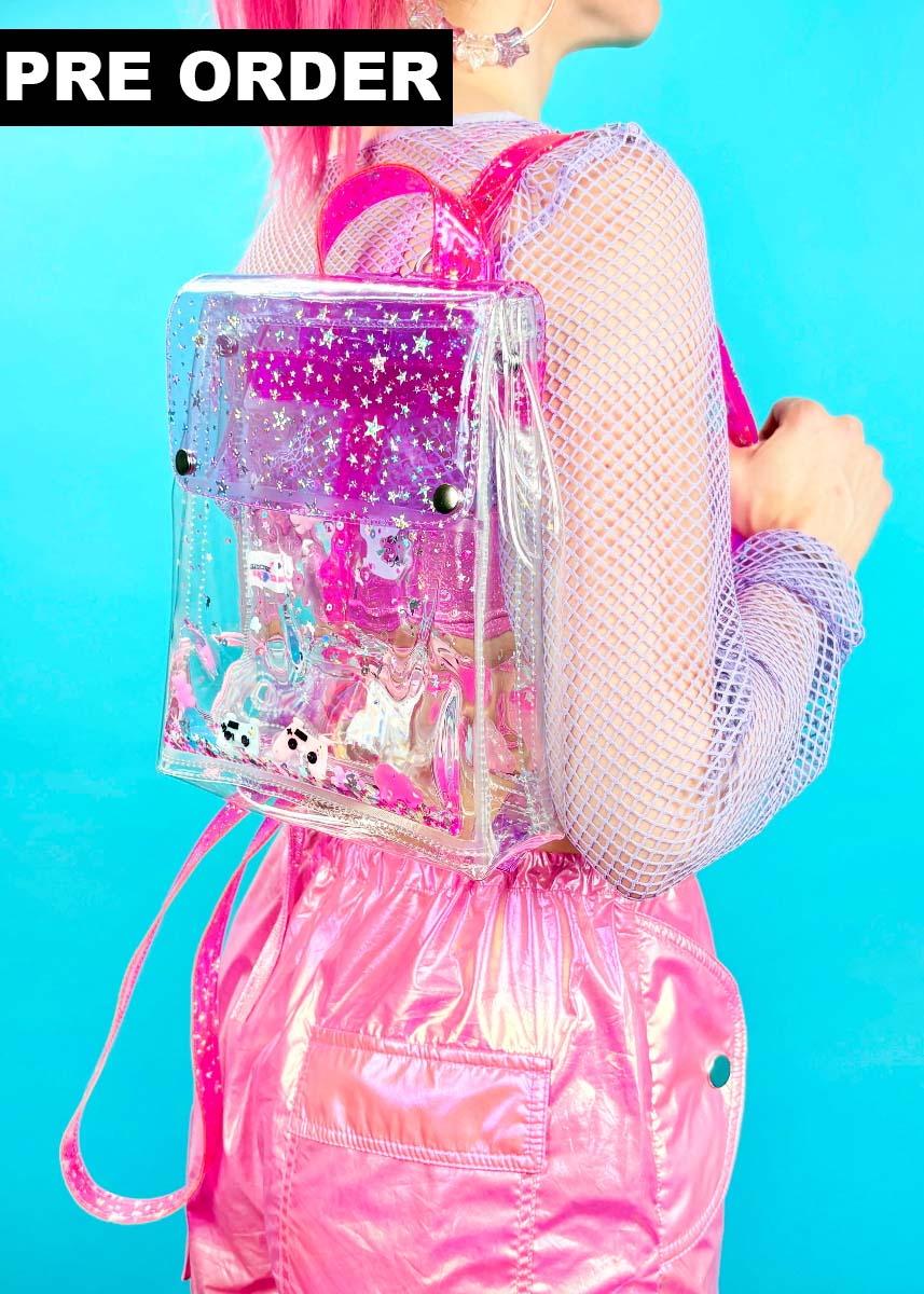 Liquid Glitter Bucket Backpack - Electric Dream Console - Electric Bubblegum