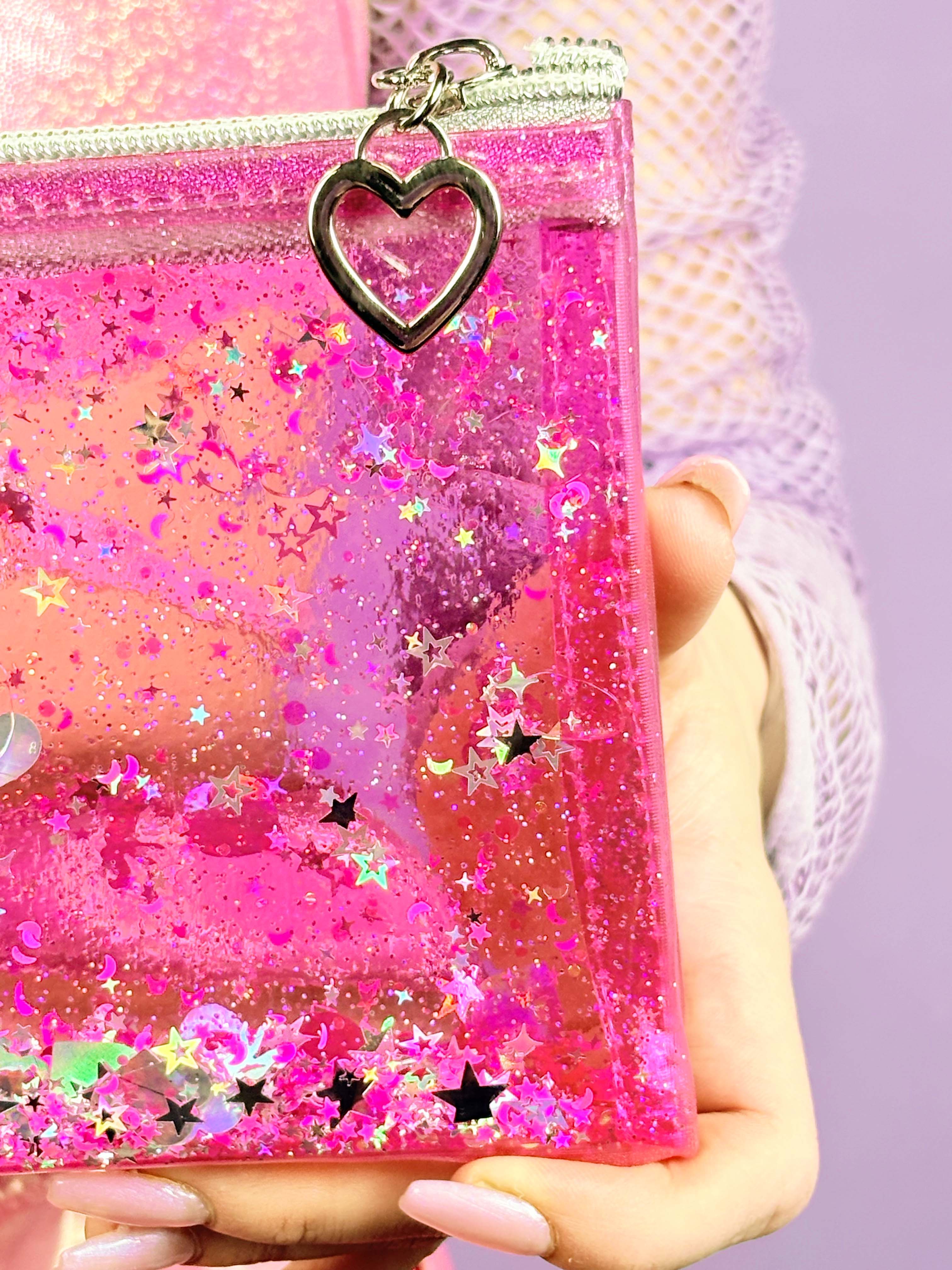 Liquid Glitter Pencil Case - Pink Unicorn - Electric Bubblegum