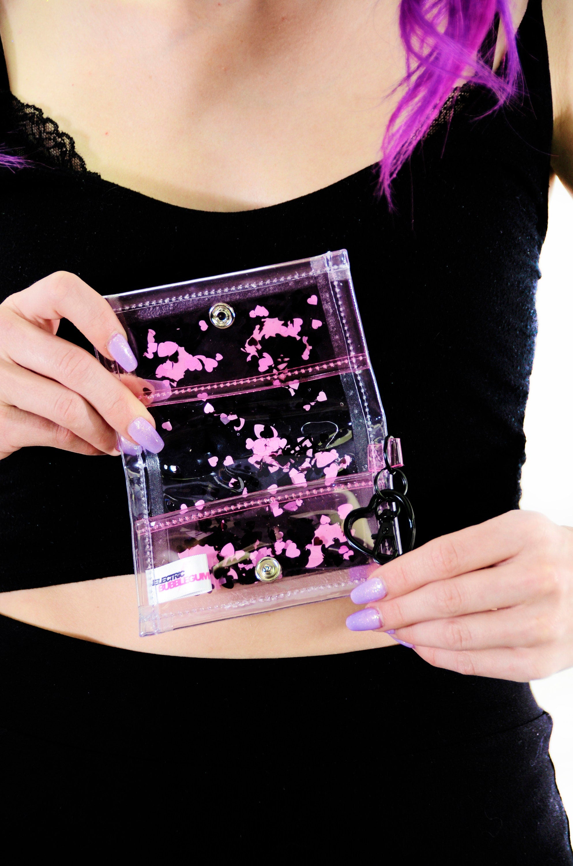 Liquid Glitter Tiny Wallet - Sweetly Spooky - Electric Bubblegum
