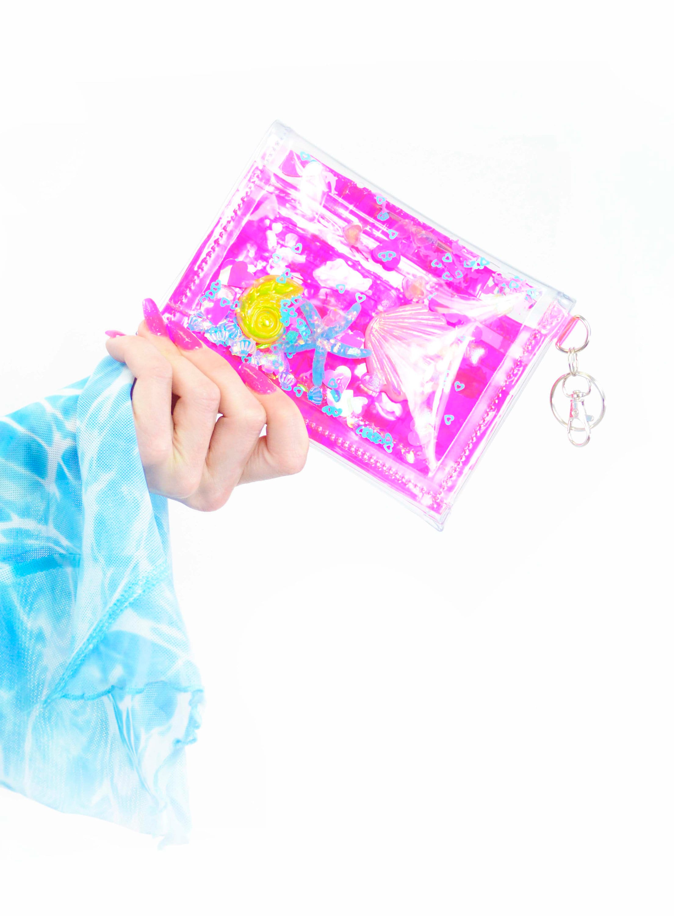 Liquid Glitter Mini Wallet - Soak Up the Sun - Electric Bubblegum