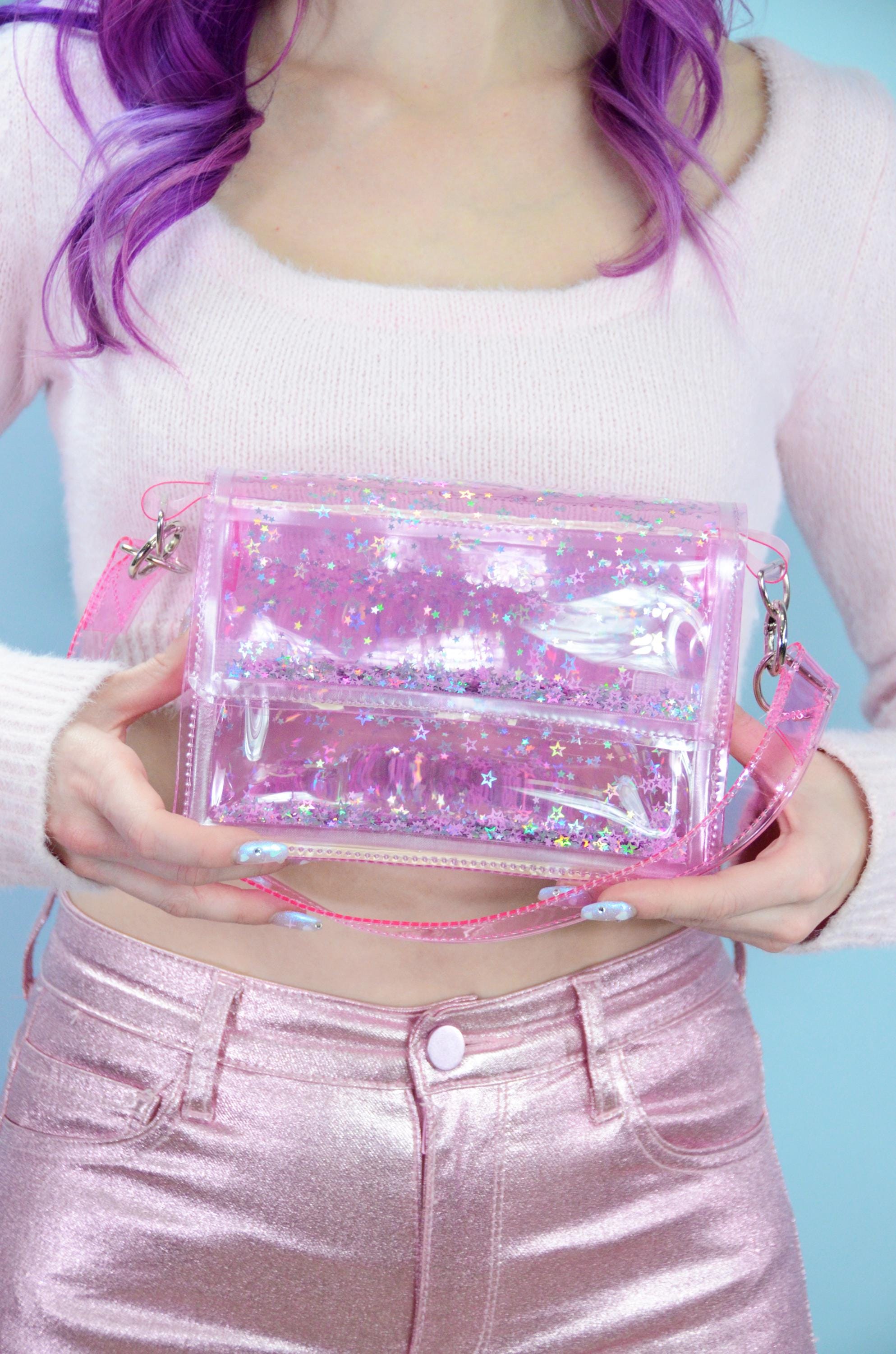 Liquid Glitter Mini Purse - Bubblegum