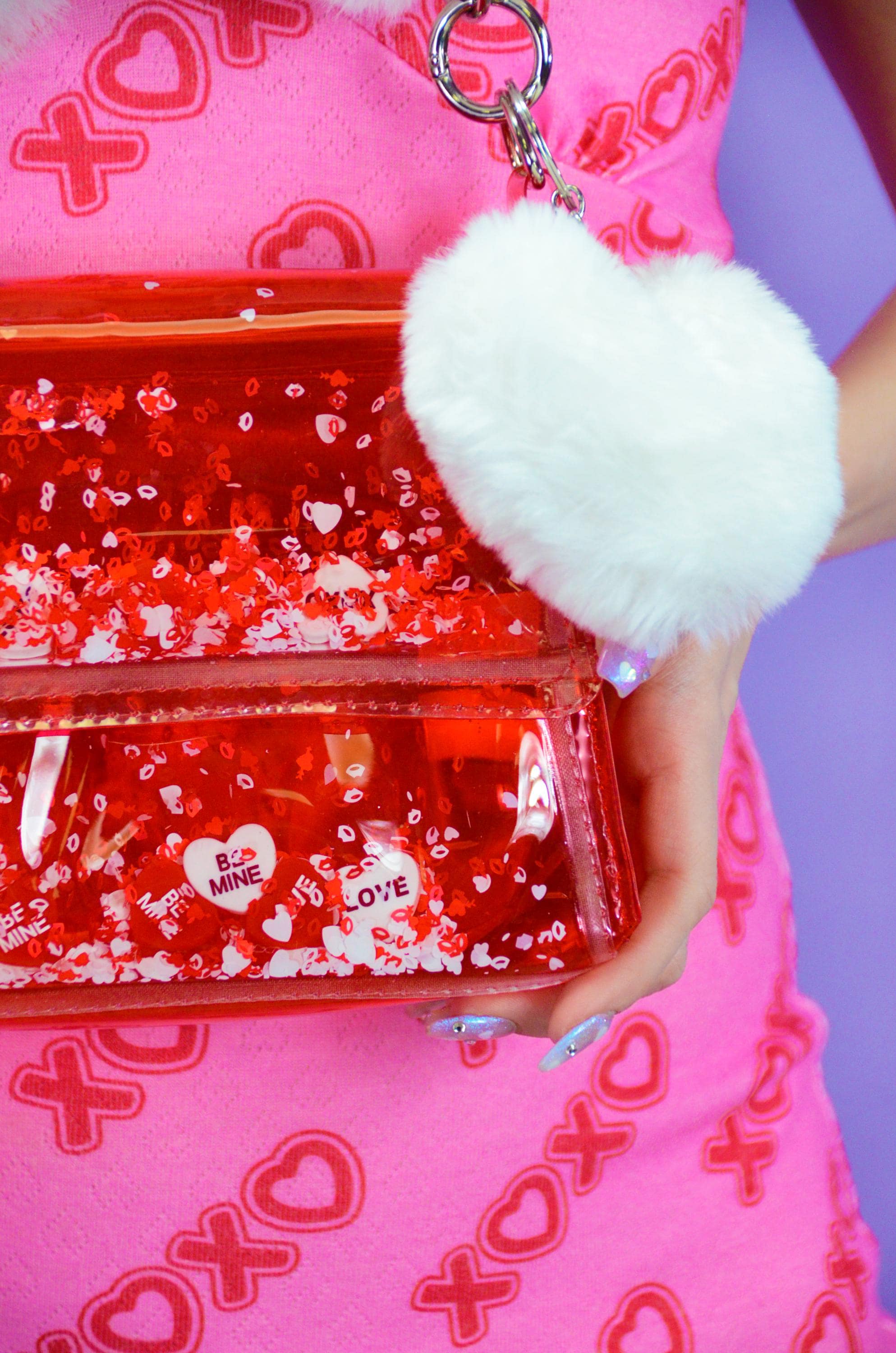 Liquid Glitter Mini Purse - Galentines