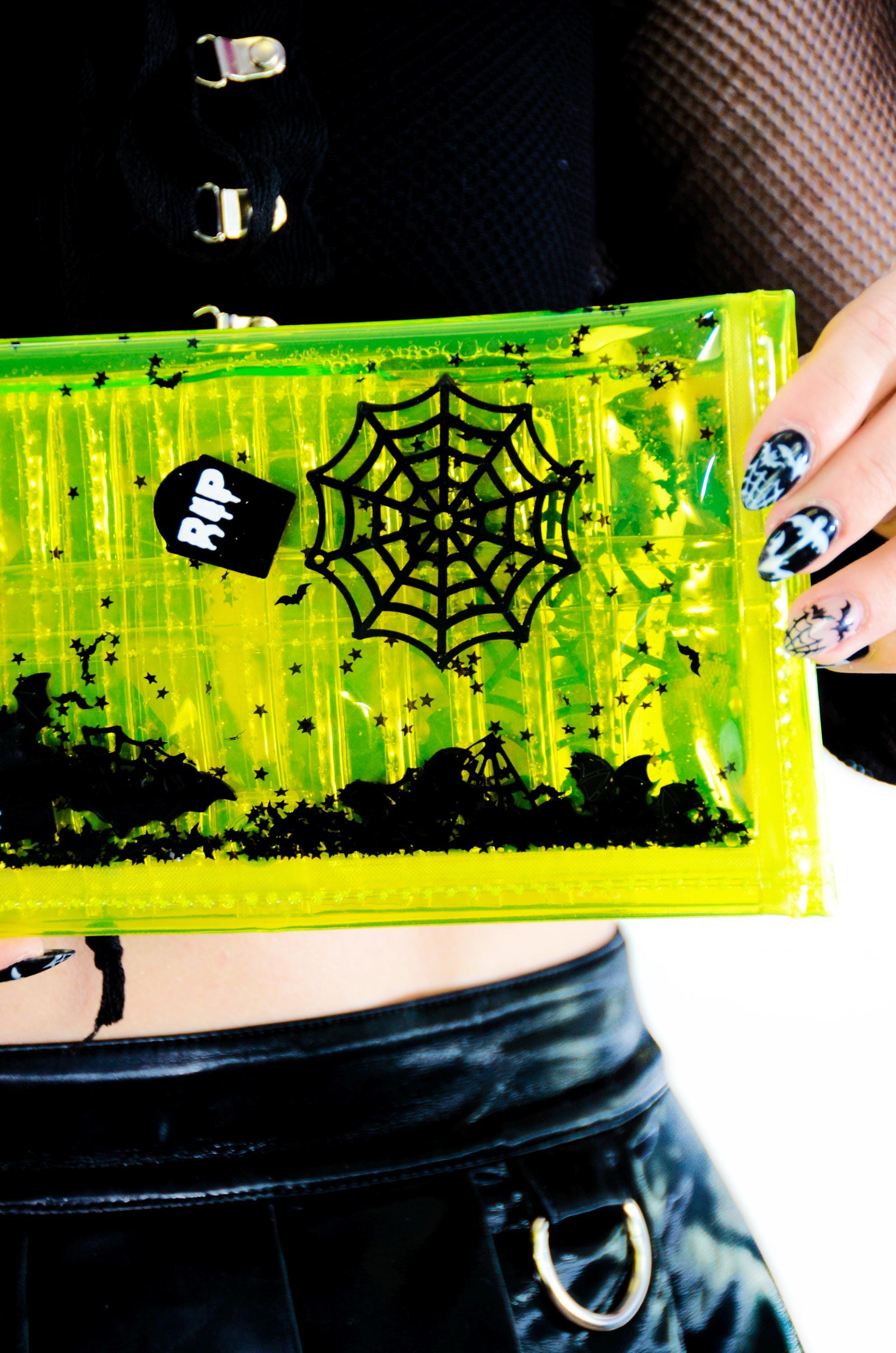 Liquid Glitter Large Wallet - Radioactive Creeper