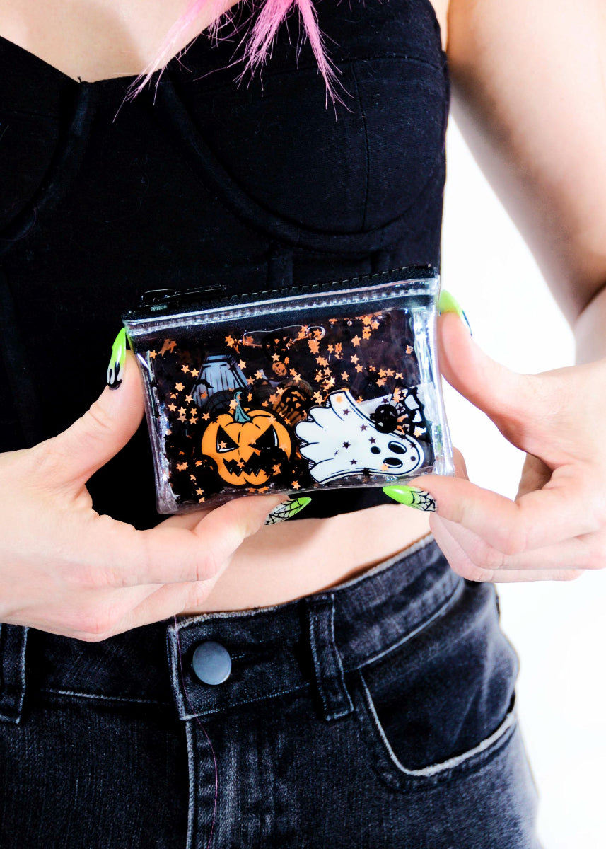 Liquid Glitter Coin Purse - Haunted Season - Electric Bubblegum