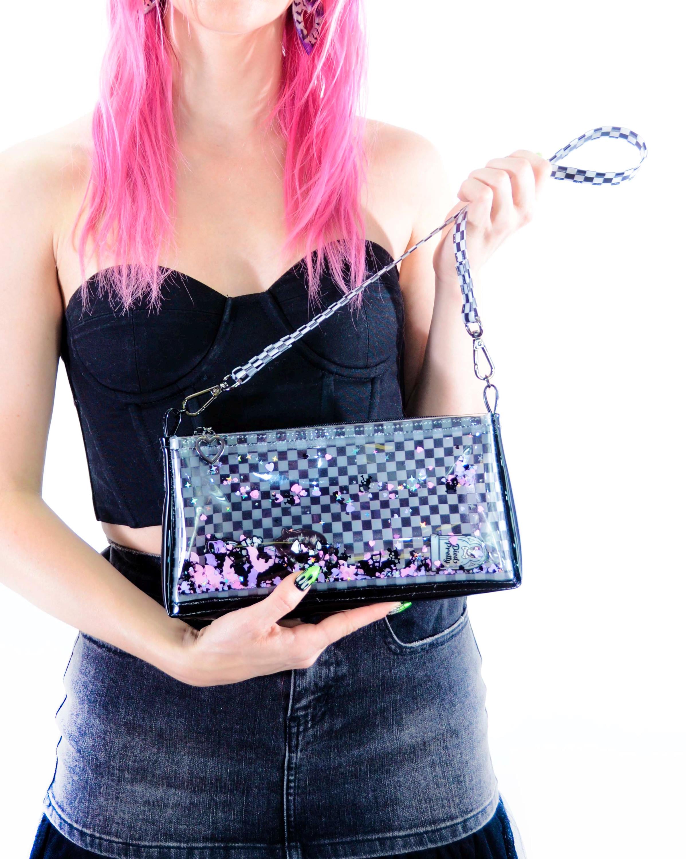 Liquid Glitter Mini Zip Purse - Died Pretty - Electric Bubblegum