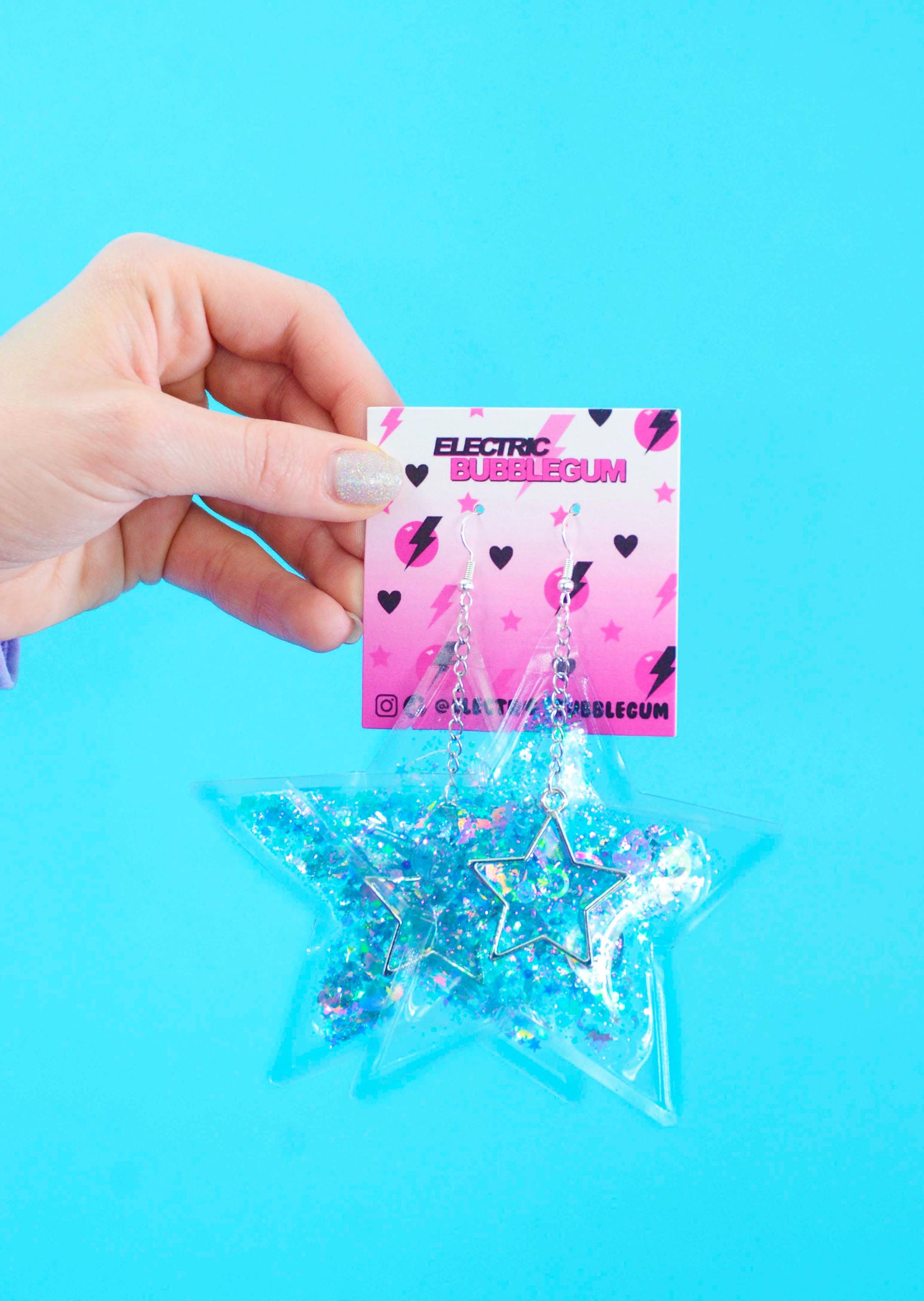 Glitter Goo Star Earrings – Pixel Pop