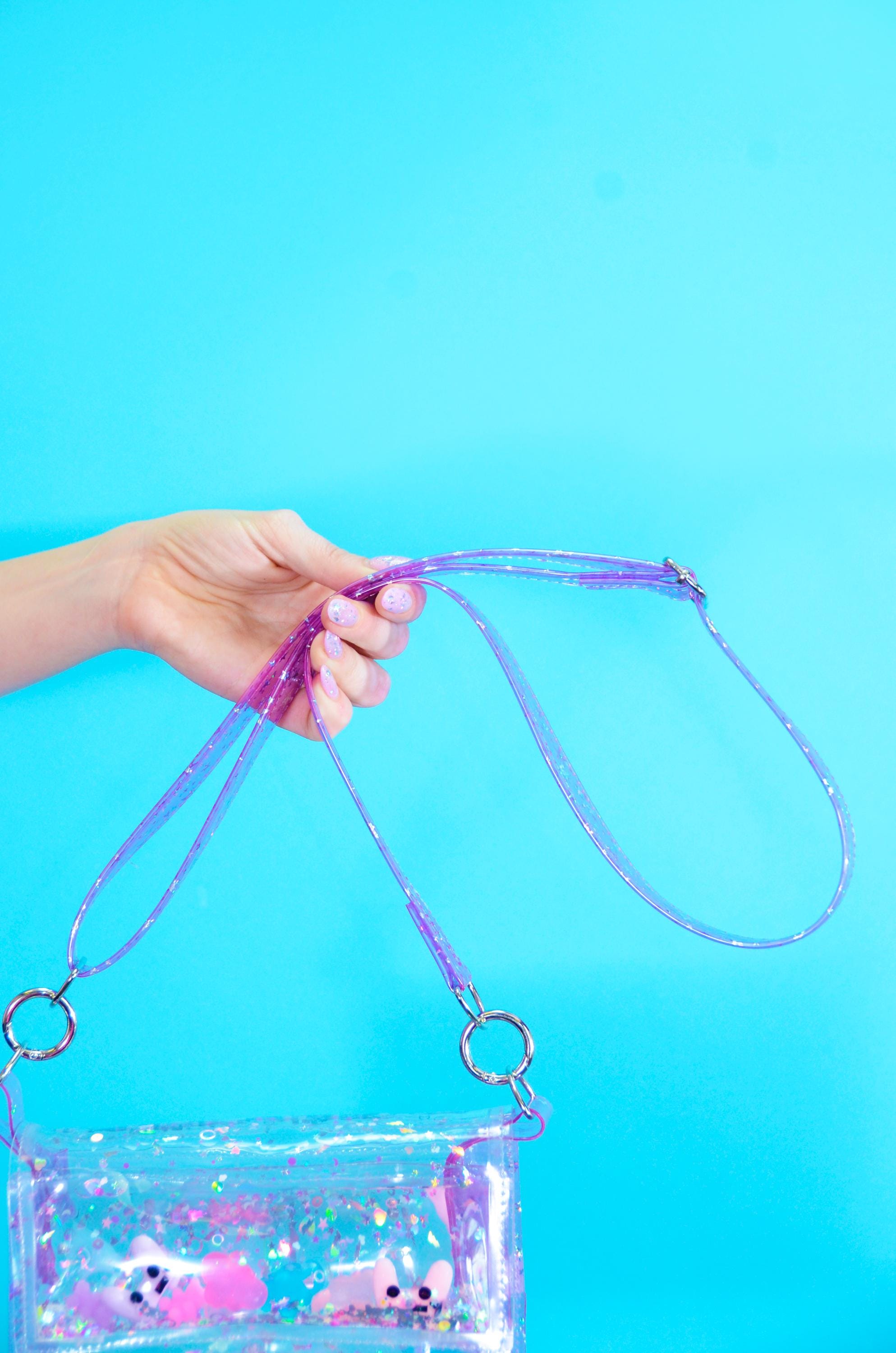 Pastel Purple Star Vinyl Purse Strap