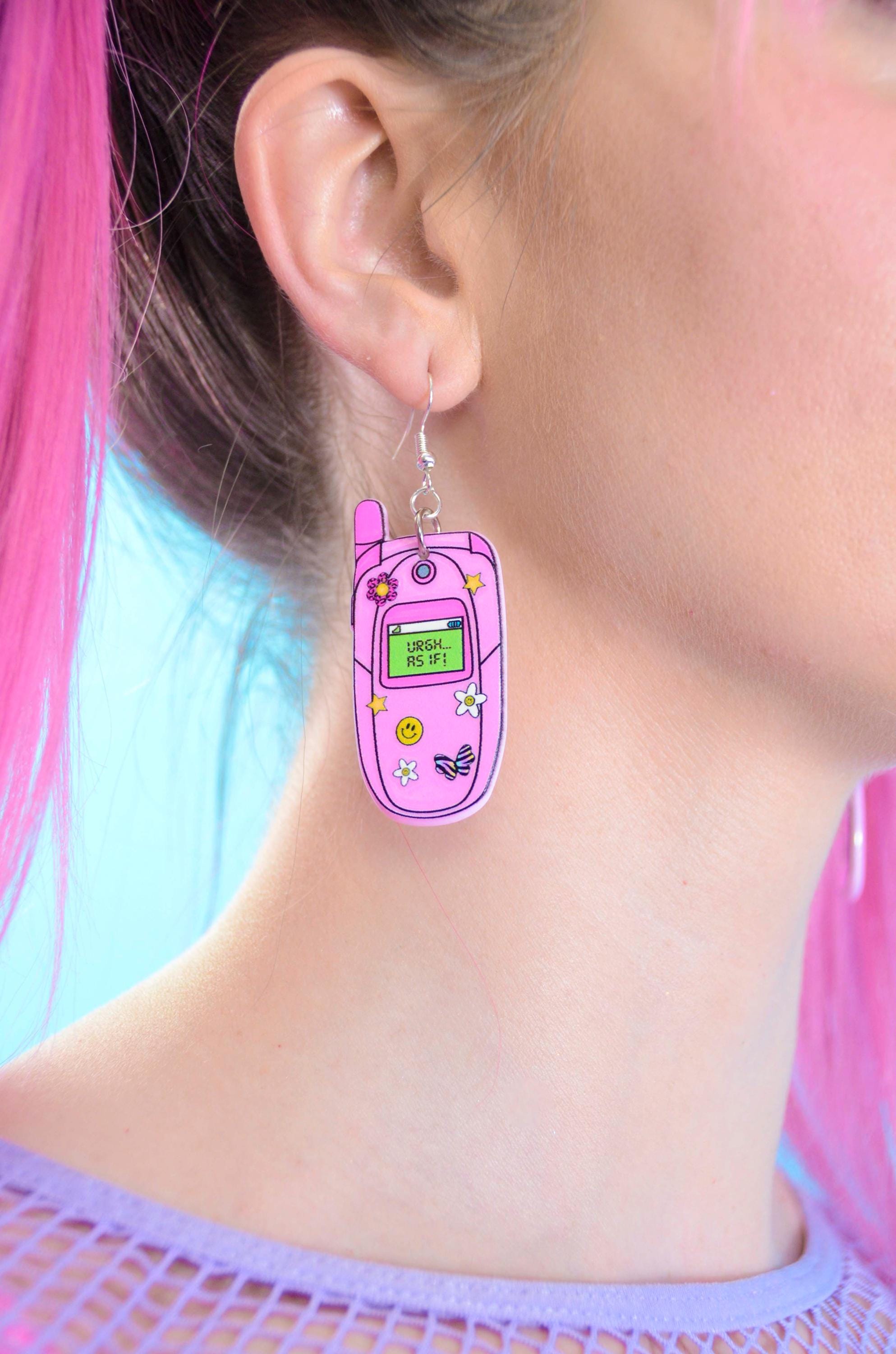 Dot Com Cutie Flip Phone Earrings