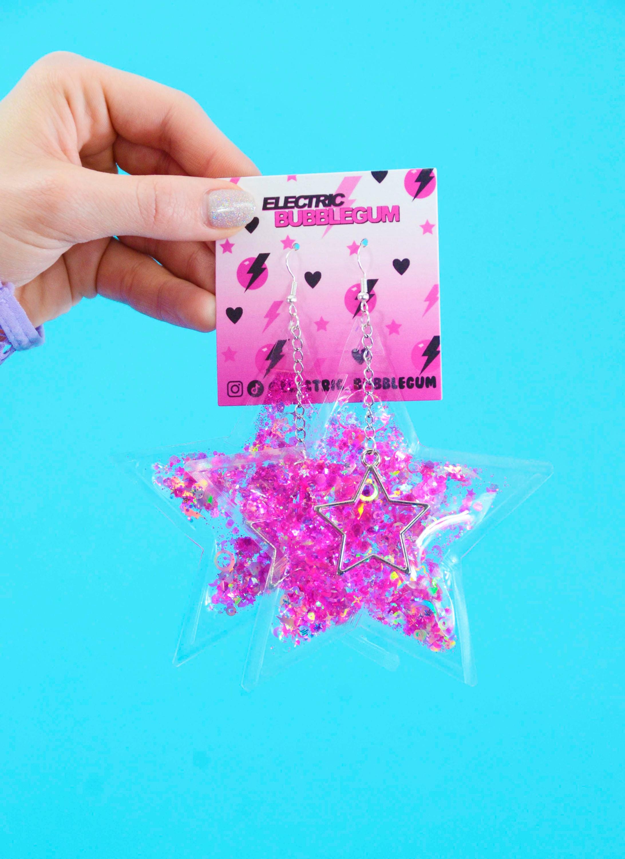 Glitter Goo Star Earrings – Cyberspace Cutie