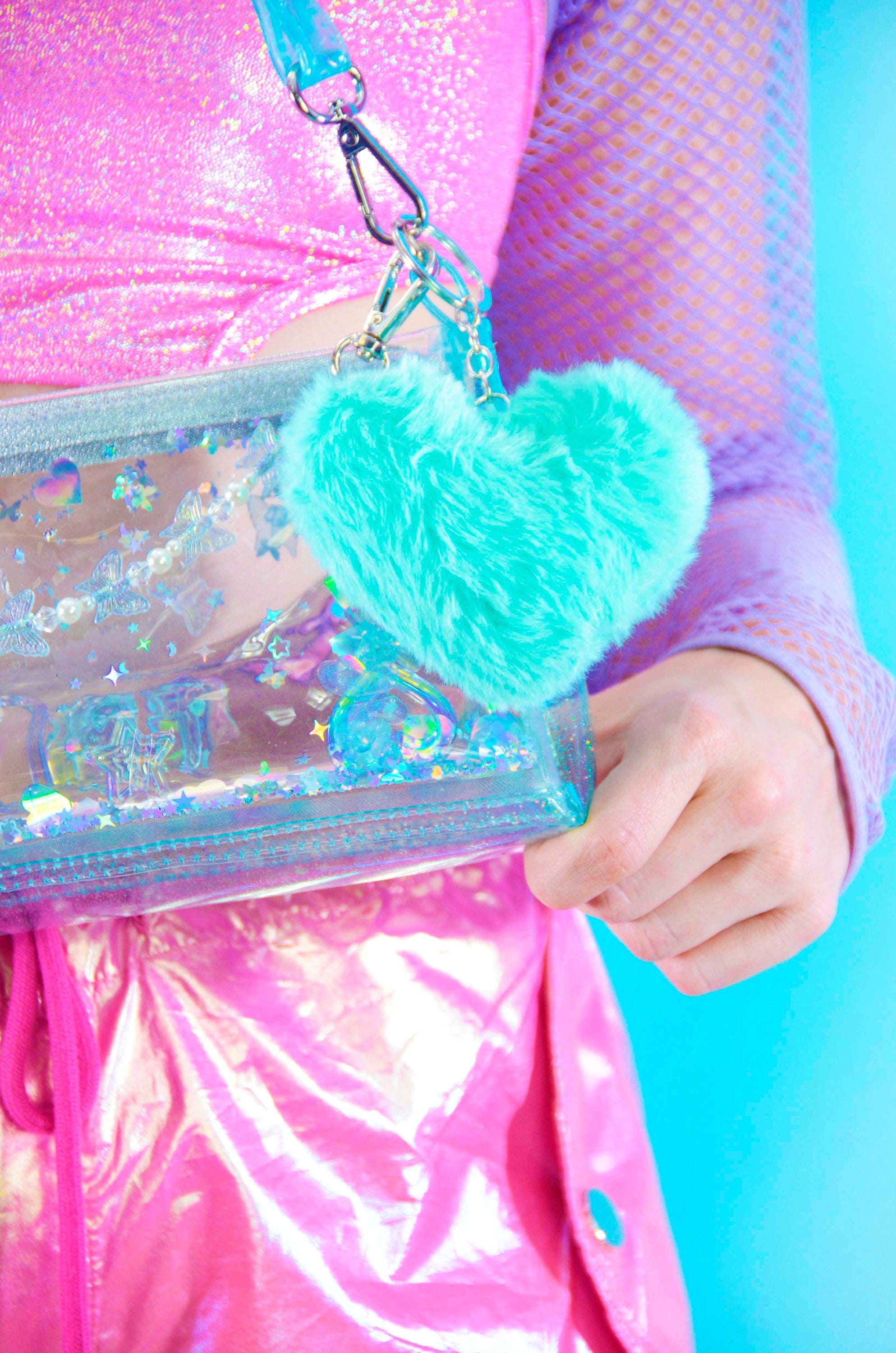 Liquid Glitter Mini Zip Purse - Cyber Crush