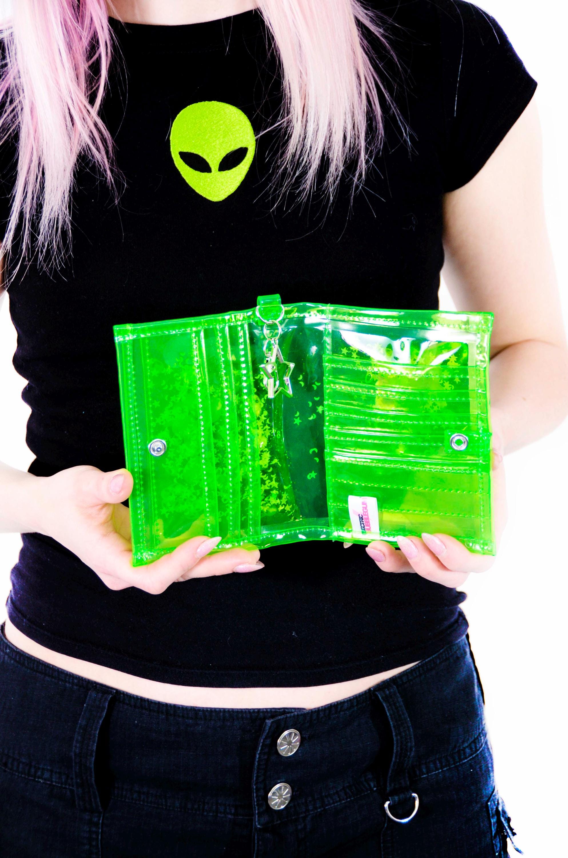 Glitter Goo Mini Wallet - Attack on Mars - Green - Electric Bubblegum