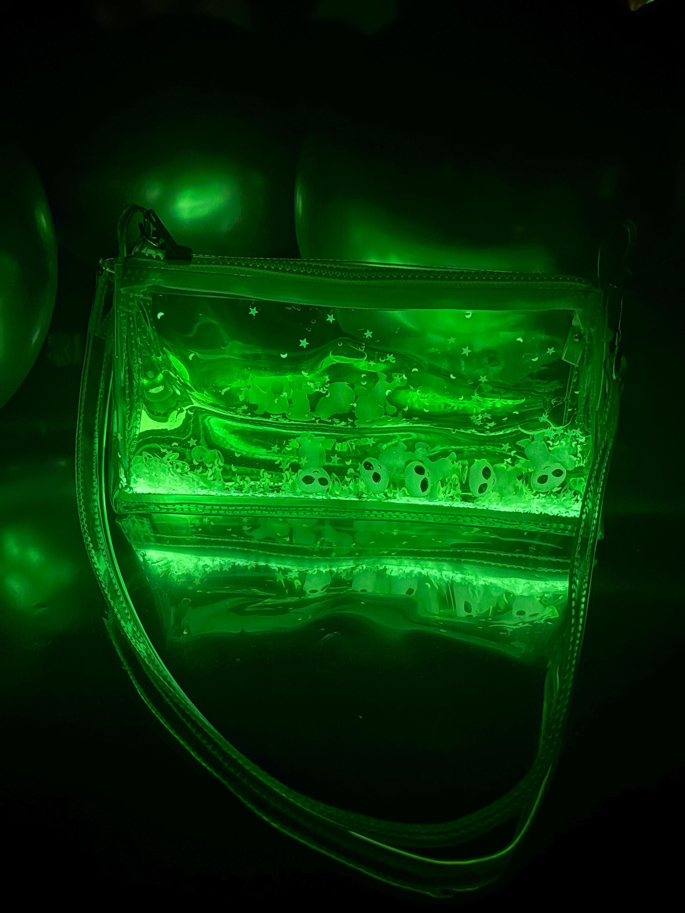 Glitter Goo Mini Zip Purse - Attack on Mars - Green - Electric Bubblegum