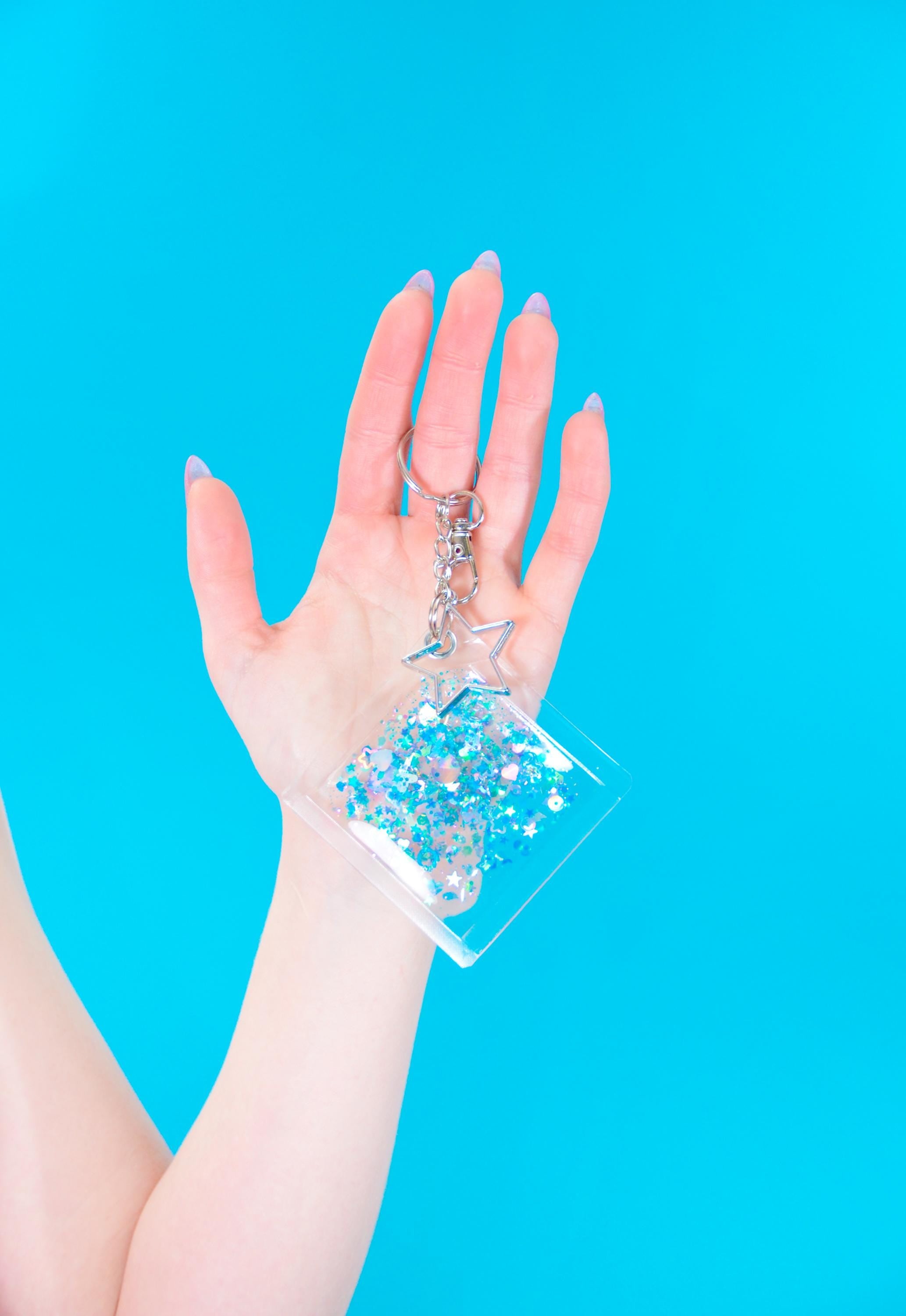 Glitter Goo Keychain - Pixel Pop - Electric Bubblegum