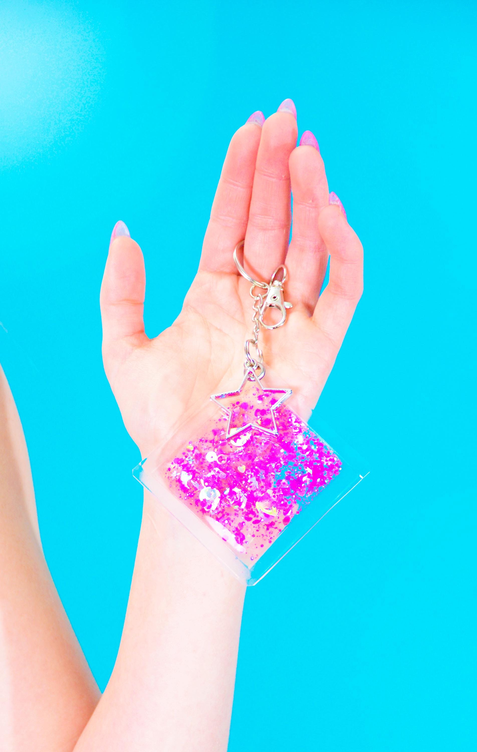 Glitter Goo Keychain - Cyberspace Cutie - Electric Bubblegum
